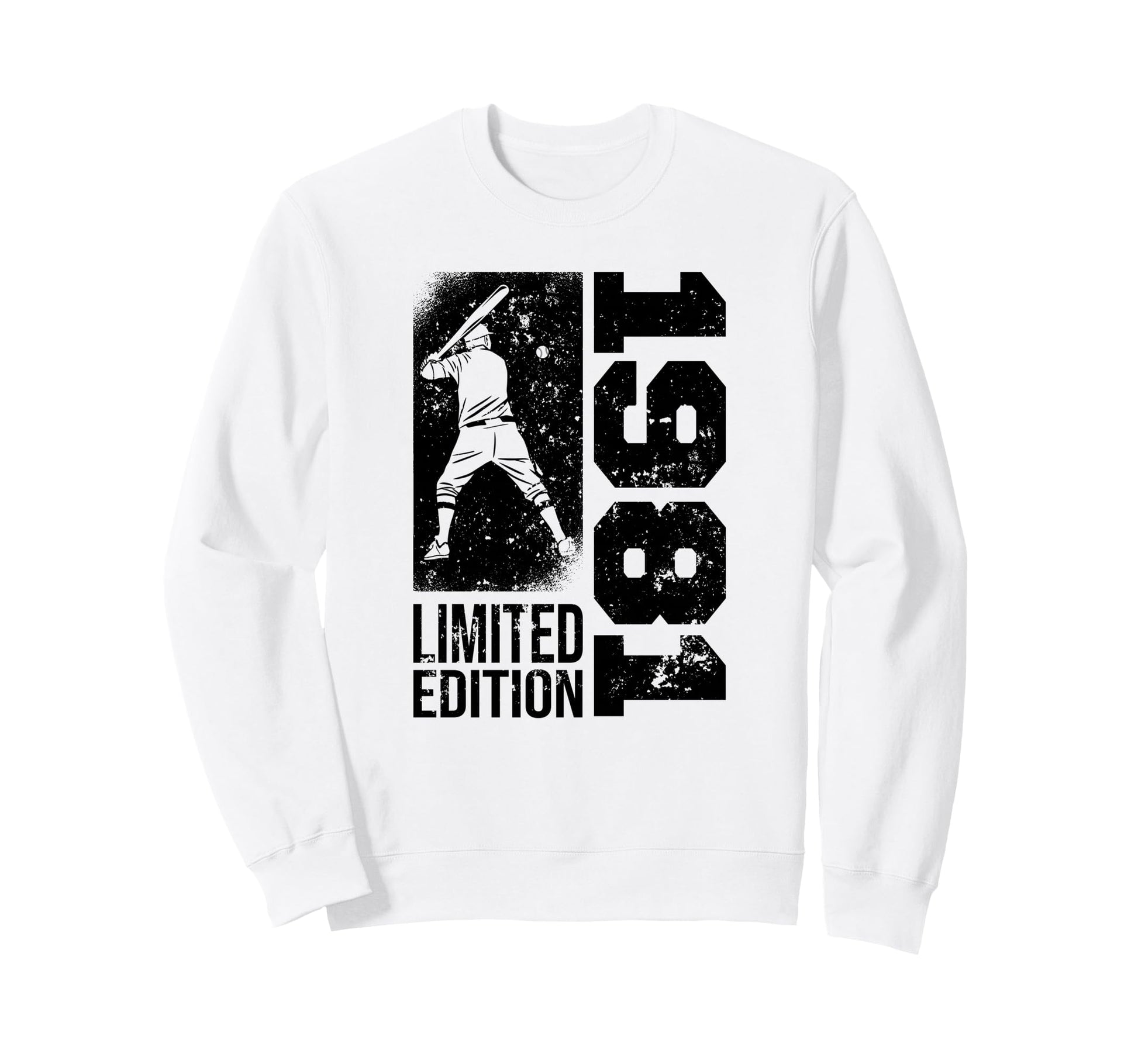 Baseball Player Born 1981 Sweatshirt - Fun Novelty Design for Adults - T-Shirt, Sweatshirt, Hoodie