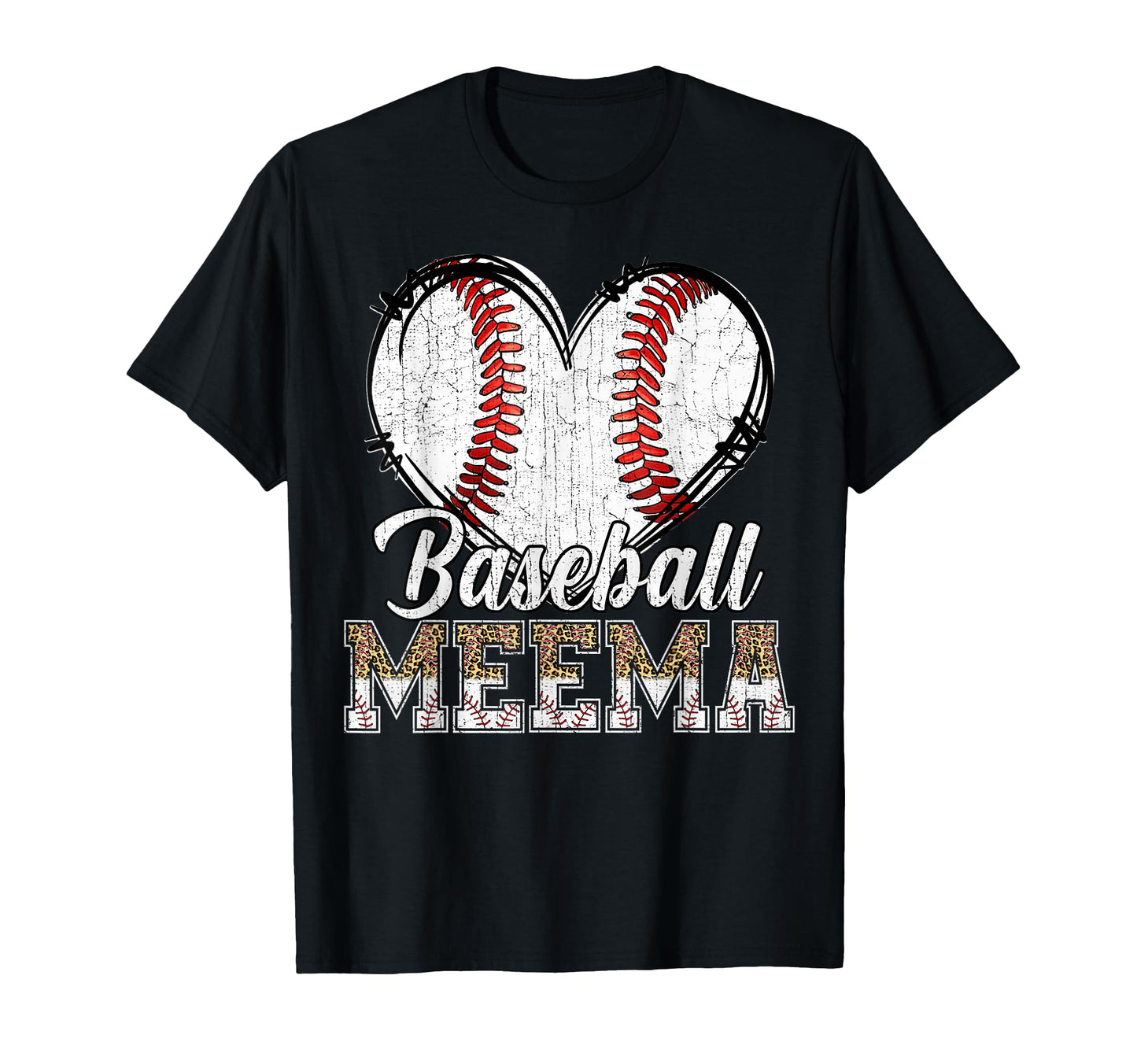 Softball Baseball Meema Heart T-Shirt - Aesthetic Graphic Men Women - T-Shirt, Sweatshirt, Hoodie