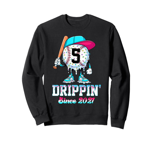 5 Years Old Since 2021 Ice Cream Sweatshirt - Novelty Apparel for Adults - T-Shirt, Sweatshirt, Hoodie