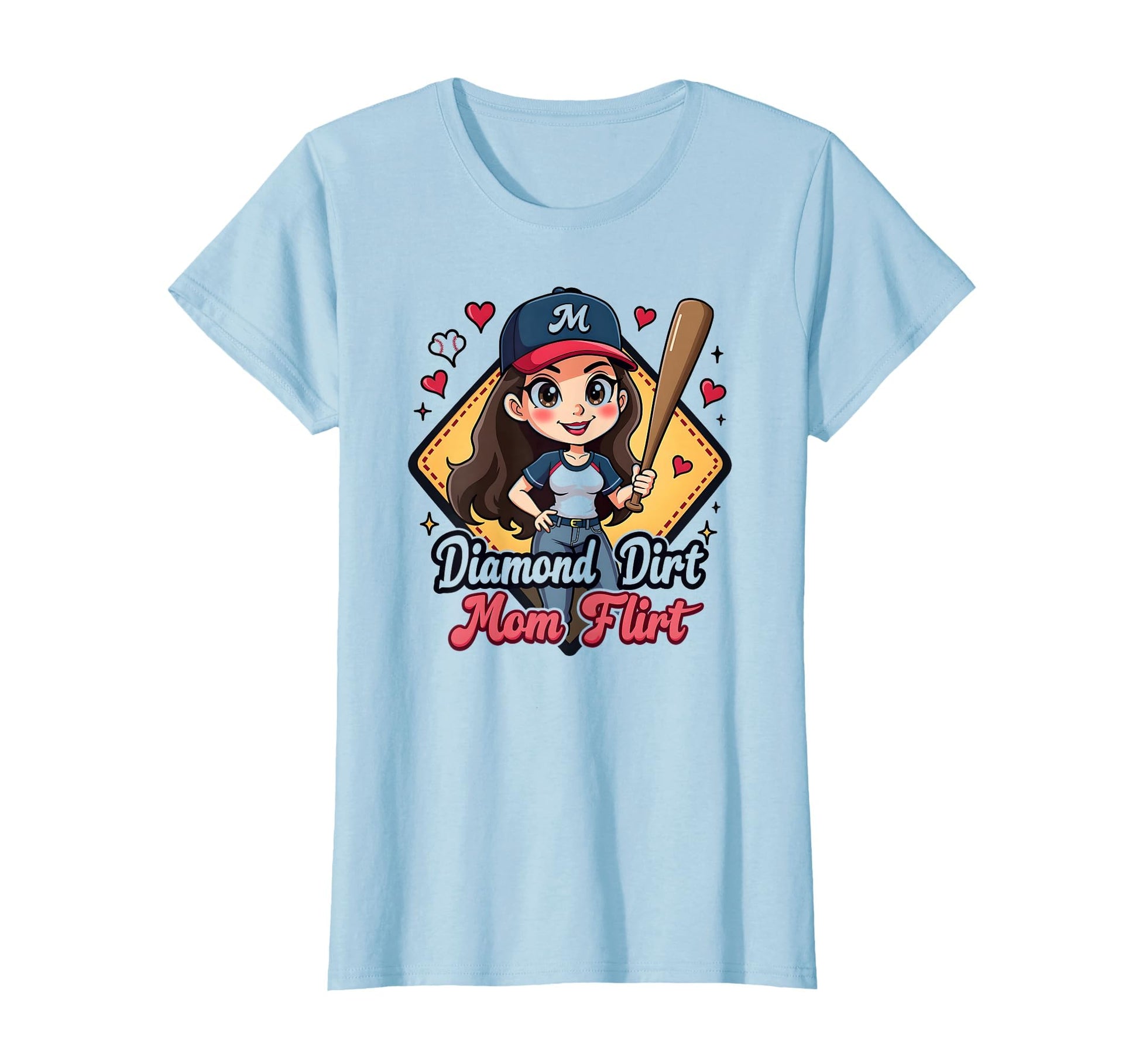 Diamond Dirt Mom Flirt Baseball T-Shirt - Minimalist Print Unisex - T-Shirt, Sweatshirt, Hoodie