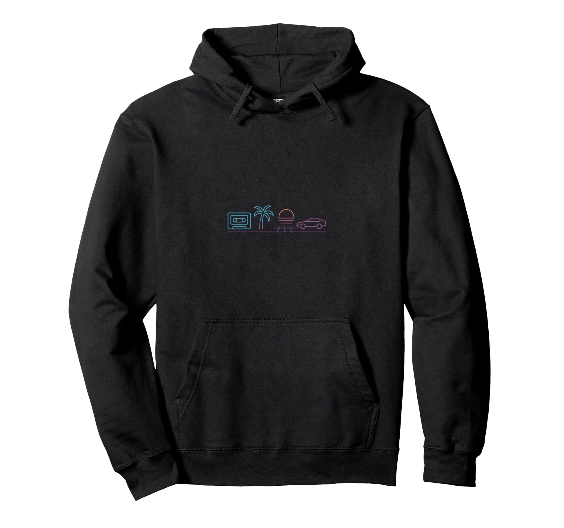 80S Synthwave Hoodie - Casual Everyday Wear Men Women - T-Shirt, Sweatshirt, Hoodie
