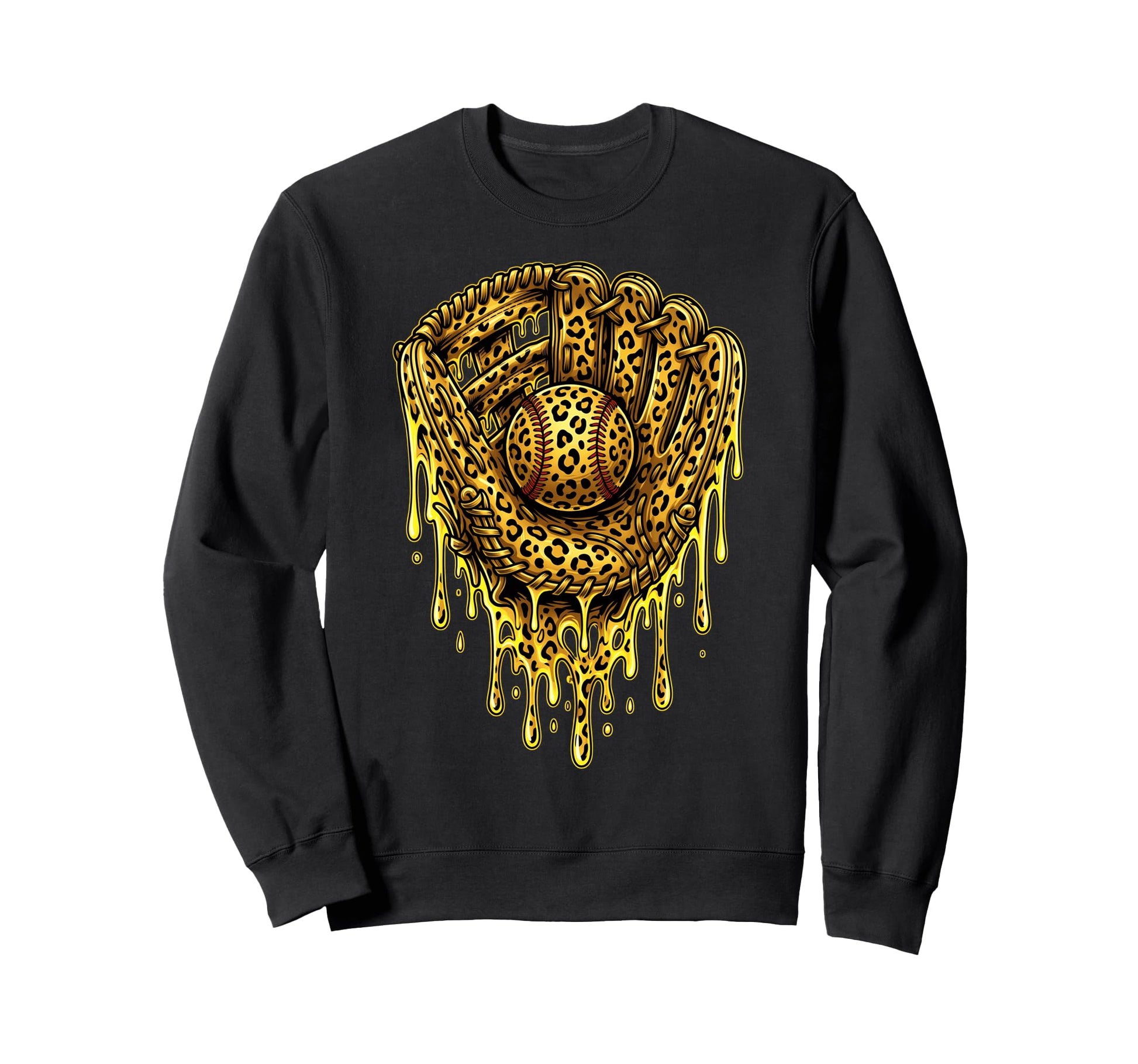 Leopard Baseball Drip Baseball Sweatshirt - Custom Art Print for Adults - T-Shirt, Sweatshirt, Hoodie