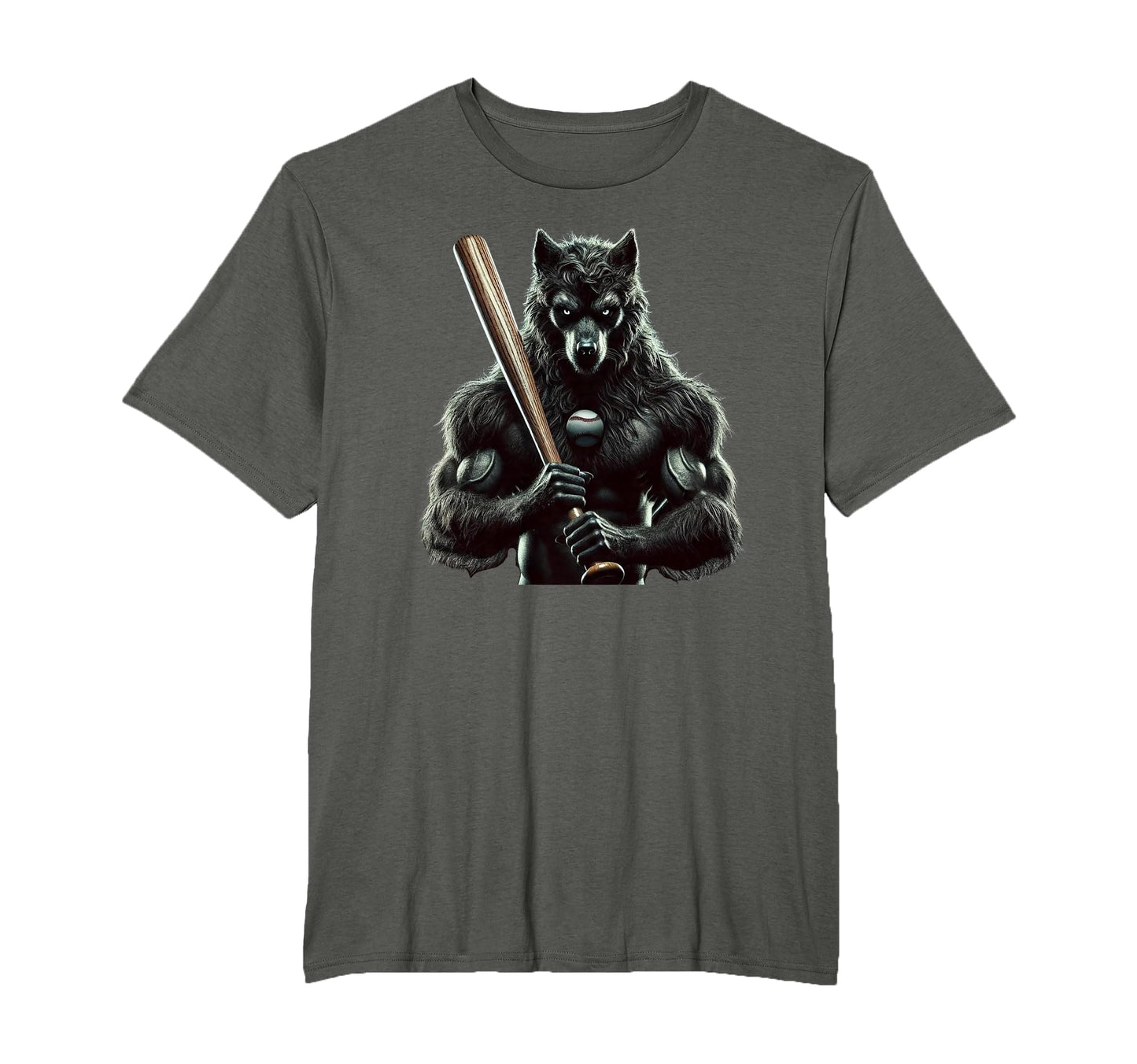 Werewolf Baseball Player Father Coach T-Shirt - Graphic Print Men Women - T-Shirt, Sweatshirt, Hoodie