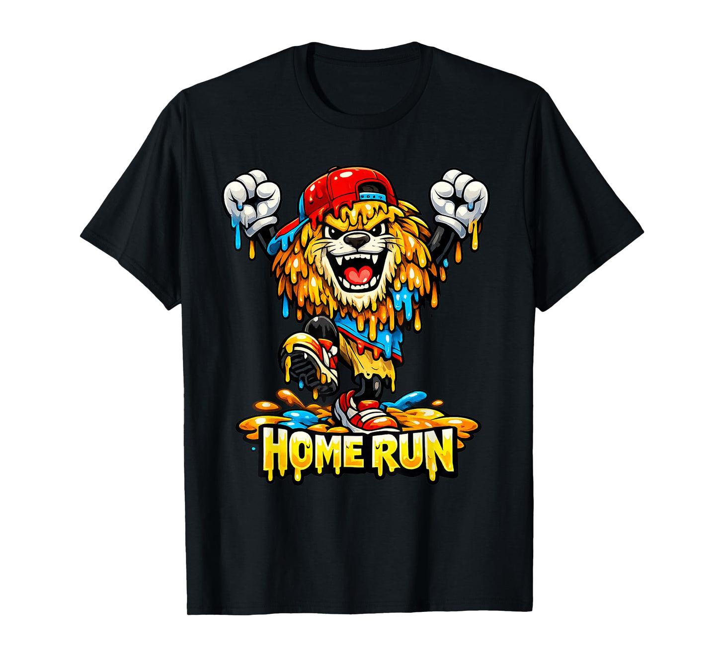 Ice Cream Drip Baseball Home Run Drip T-Shirt - Unique Graphic Men Women - T-Shirt, Sweatshirt, Hoodie