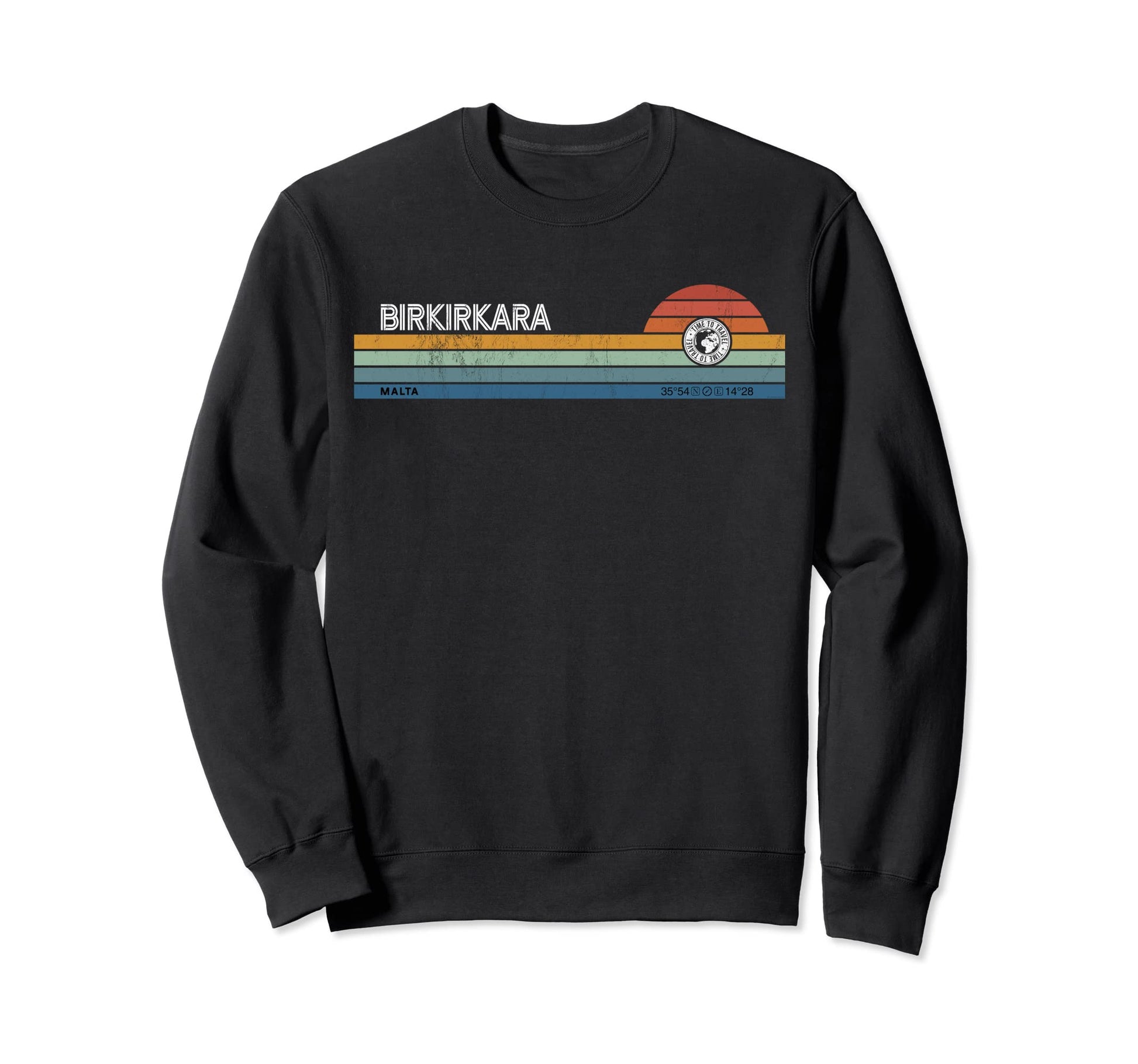 Birkirkara Malta Sunset Rainbow Synth Sweatshirt - Unique Graphic Unisex - T-Shirt, Sweatshirt, Hoodie