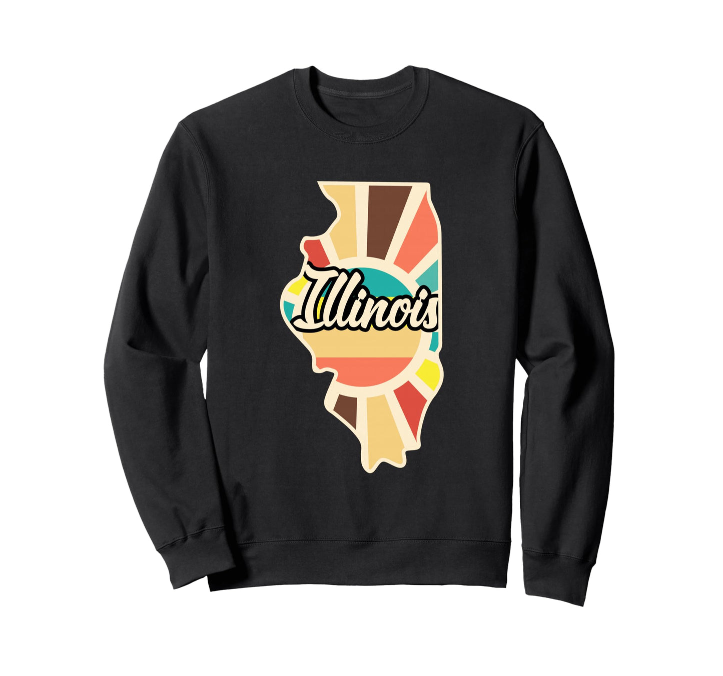 Illinois Pride State Outline Sweatshirt - Fun Novelty Design Men Women - T-Shirt, Sweatshirt, Hoodie