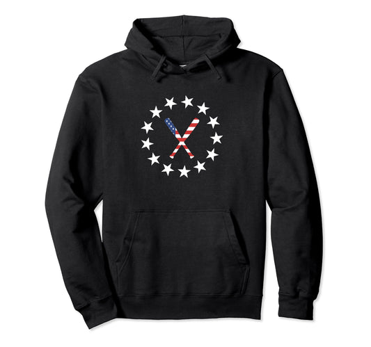 Baseball Bats American Flag Baseballin Hoodie - Custom Art Print Unisex - T-Shirt, Sweatshirt, Hoodie