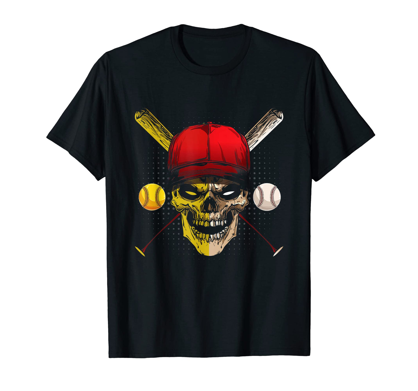 Skull Baseball Skeleton Sports Player T-Shirt - Trendy Graphic Unisex - T-Shirt, Sweatshirt, Hoodie
