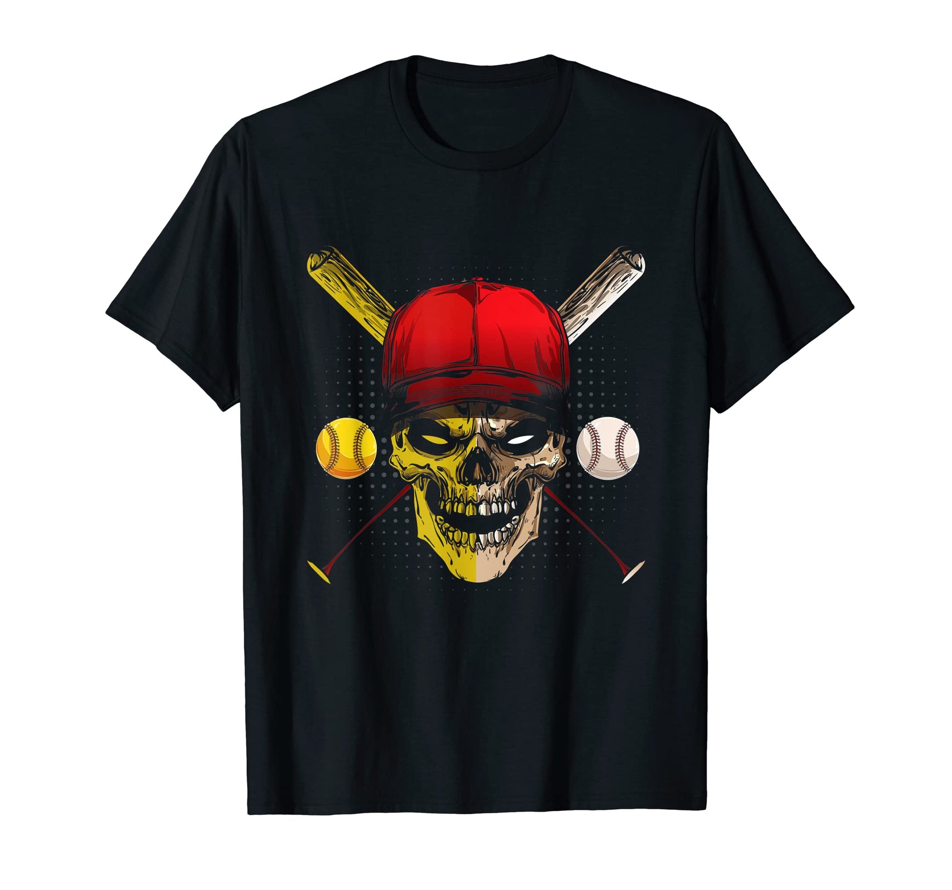 Skull Baseball Skeleton Sports Player T-Shirt - Trendy Graphic Unisex - T-Shirt, Sweatshirt, Hoodie