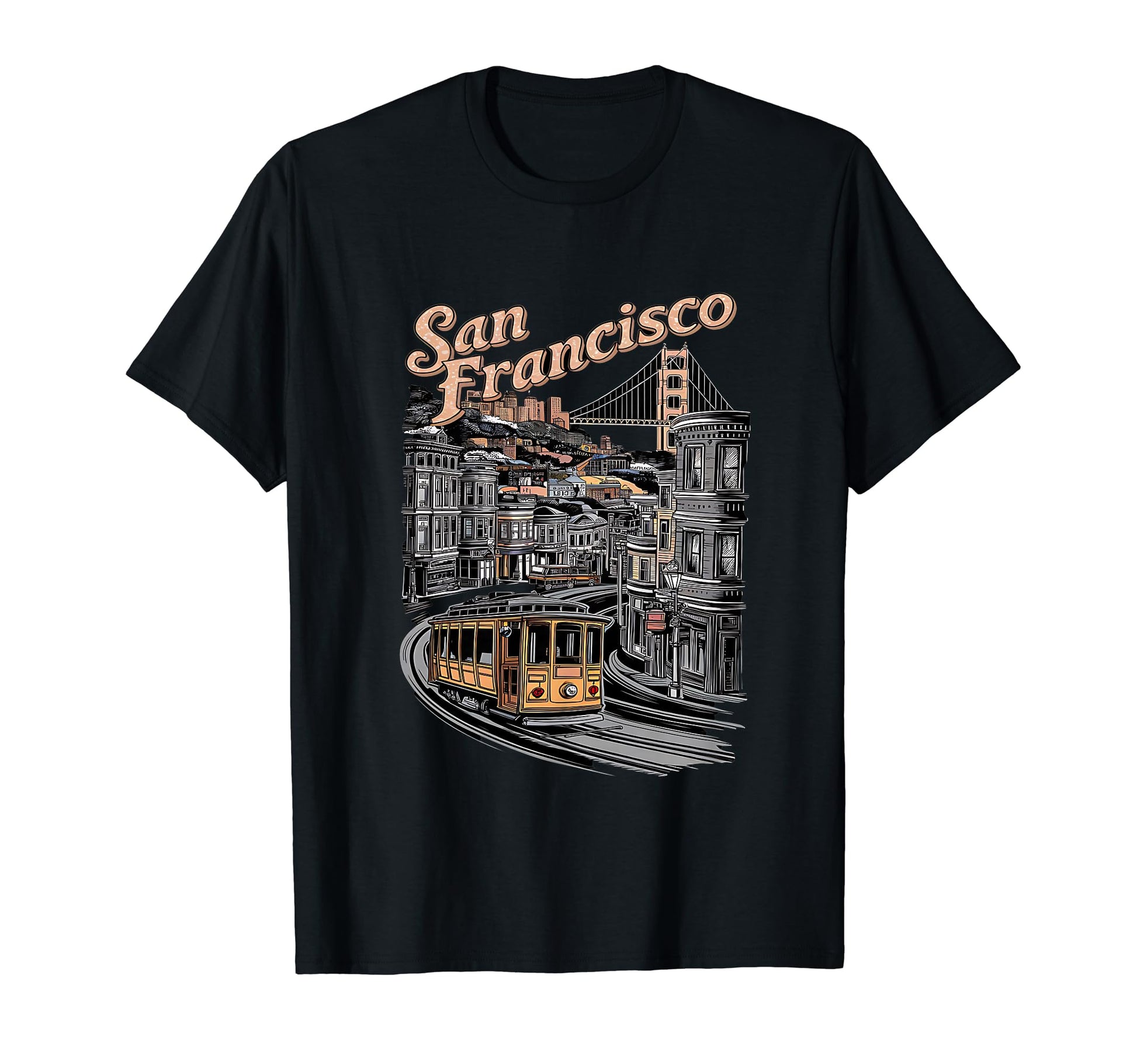 Beautiful San Francisco Cable Car T-Shirt - Trendy Graphic for Adults - T-Shirt, Sweatshirt, Hoodie