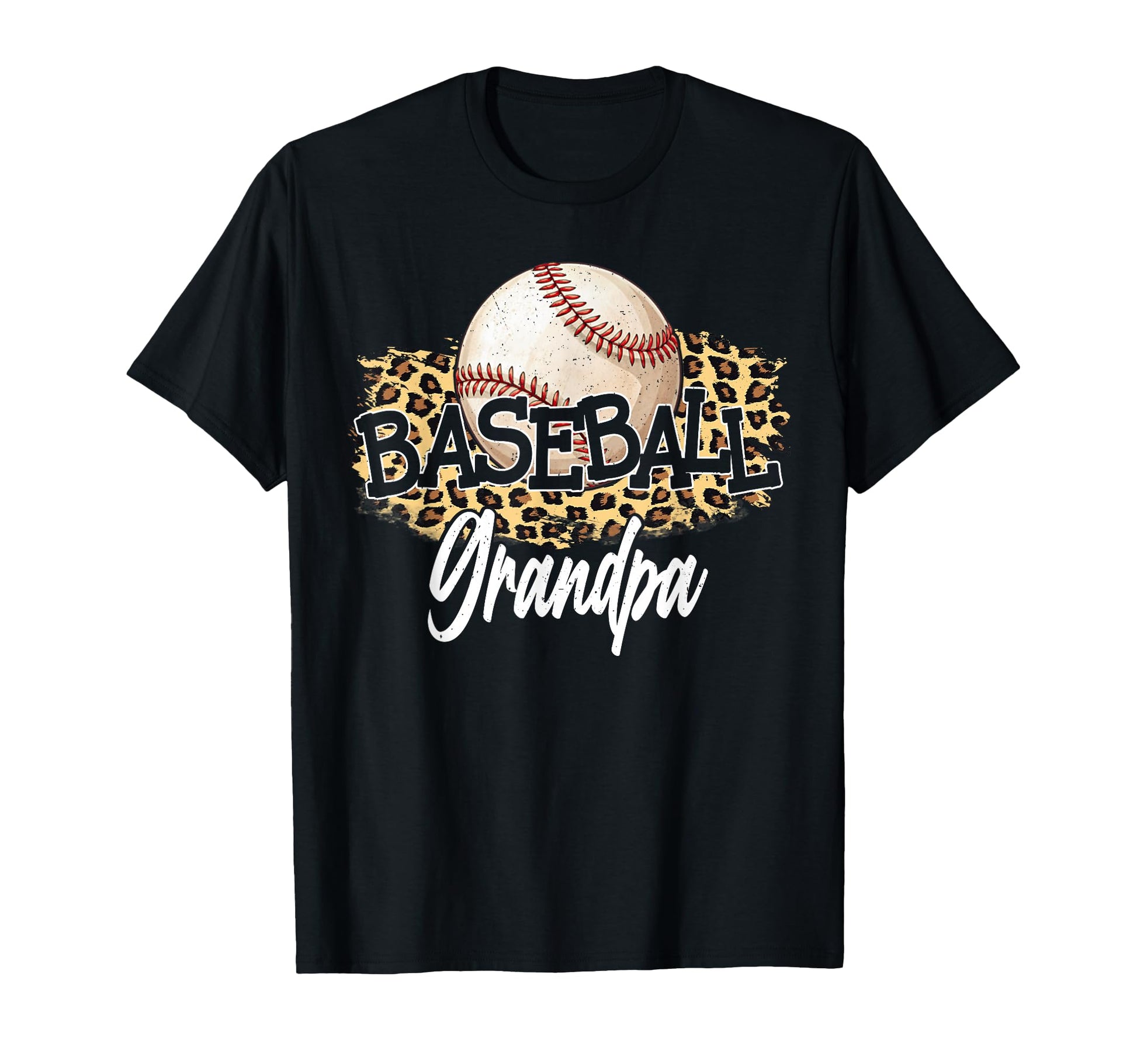 Baseball Grandpa Leopard Baseball T-Shirt - Casual Everyday Wear Unisex - T-Shirt, Sweatshirt, Hoodie