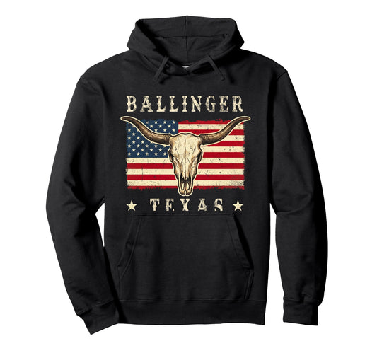 Ballinger Texas Western Patriotic Hoodie - Casual Everyday Wear for Adults - T-Shirt, Sweatshirt, Hoodie