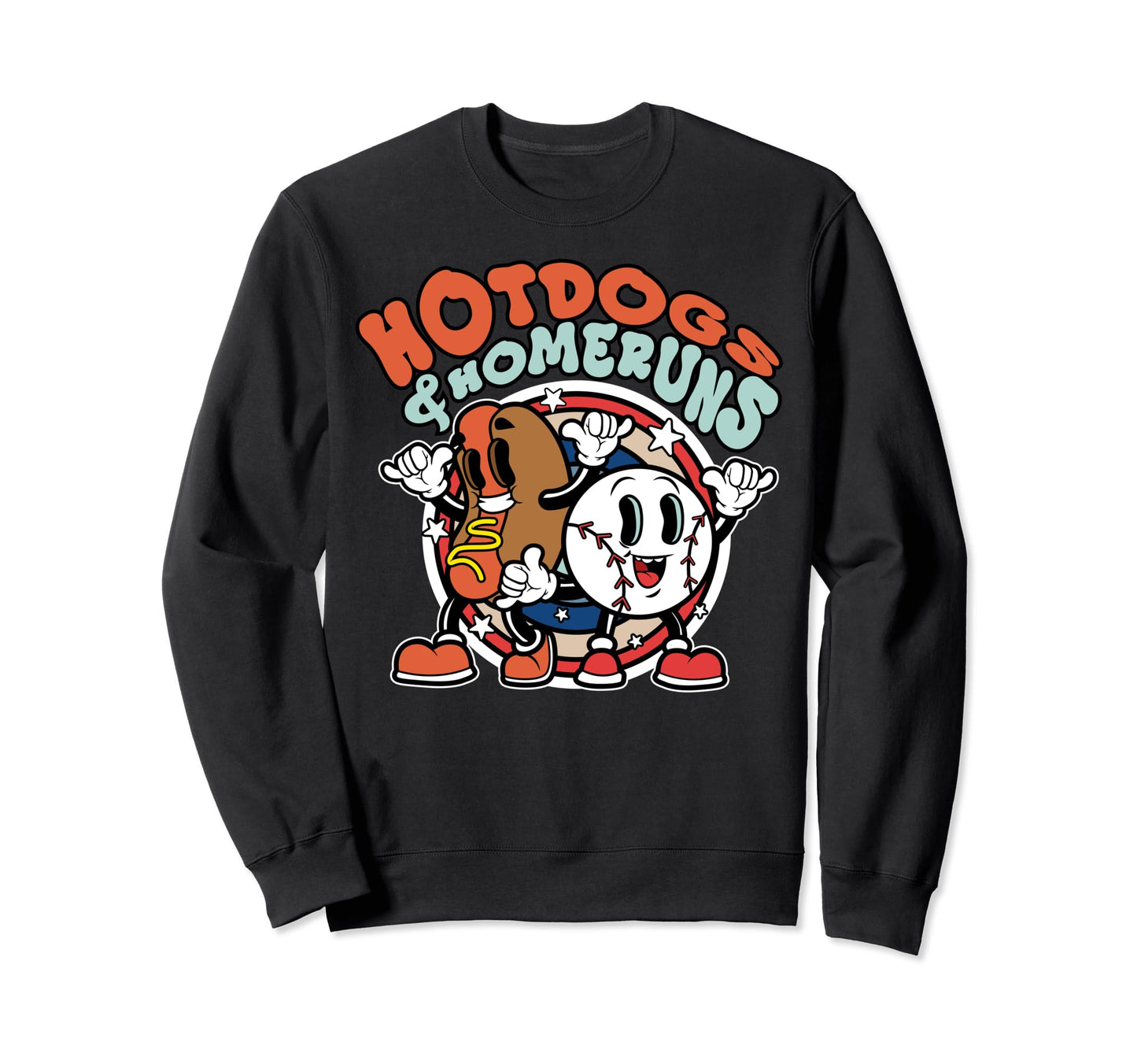 Hotdogs And Home Runs Touchdown Sweatshirt - Minimalist Print for Adults - T-Shirt, Sweatshirt, Hoodie