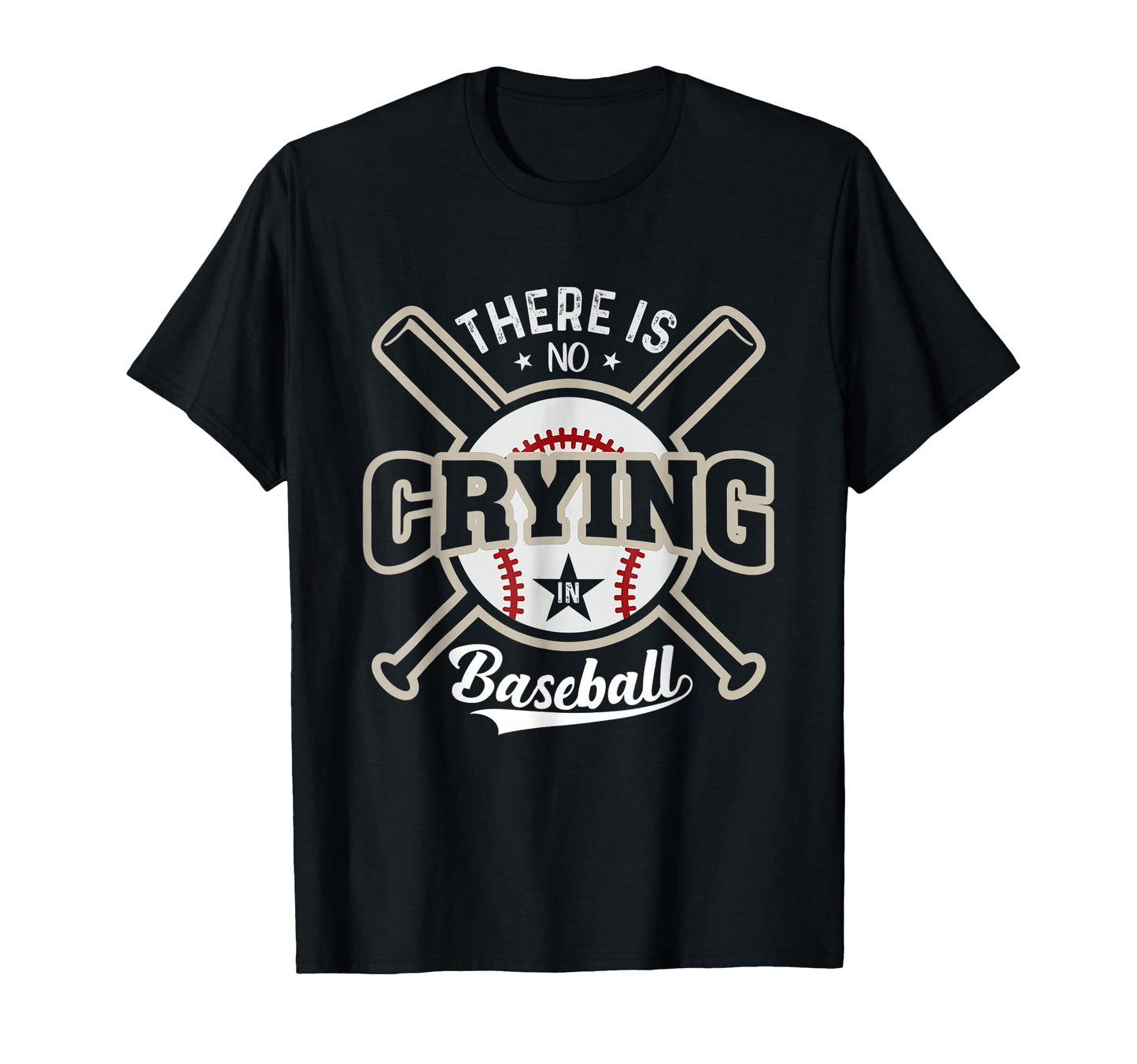 There Is No Crying Baseball Funny T-Shirt - Aesthetic Graphic for Adults - T-Shirt, Sweatshirt, Hoodie