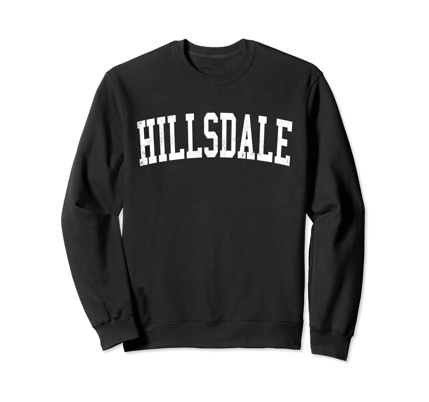 Hillsdale Nj Distressed White Sweatshirt - Trendy Graphic for Adults - T-Shirt, Sweatshirt, Hoodie