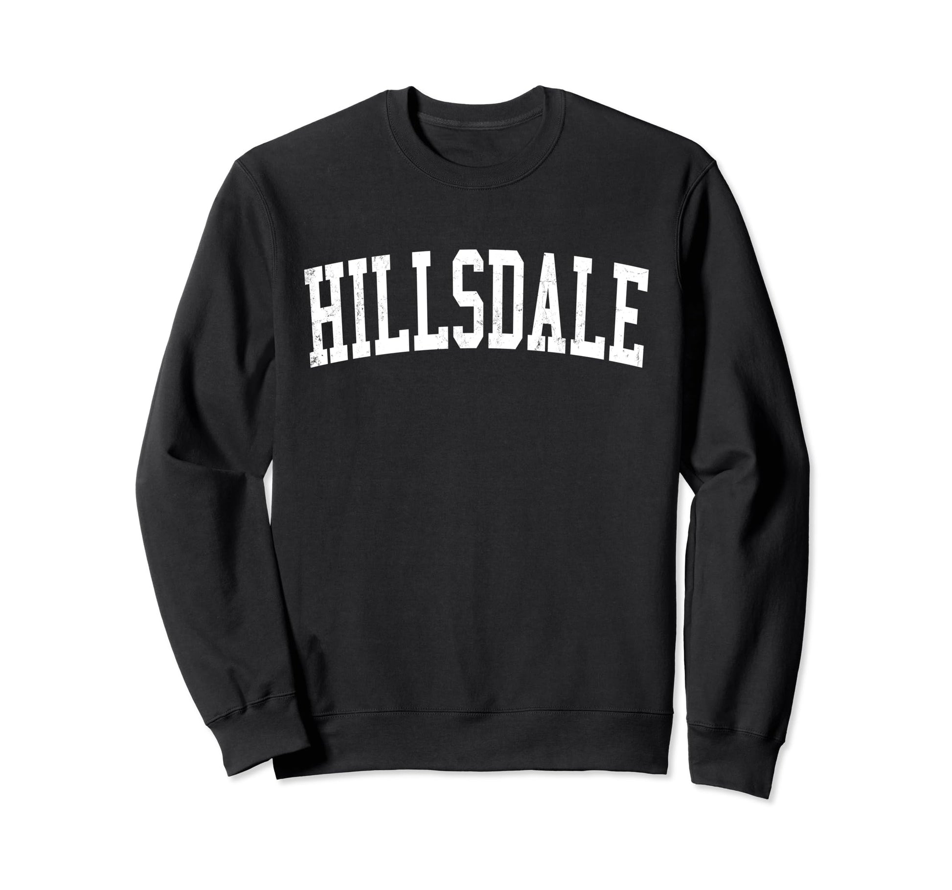 Hillsdale Nj Distressed White Sweatshirt - Trendy Graphic for Adults - T-Shirt, Sweatshirt, Hoodie