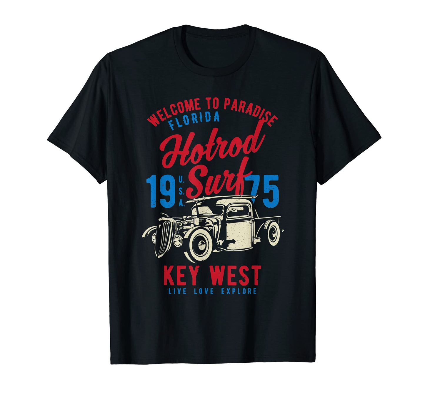 Key West Florida Hotrod Surf T-Shirt - Casual Everyday Wear for Adults - T-Shirt, Sweatshirt, Hoodie