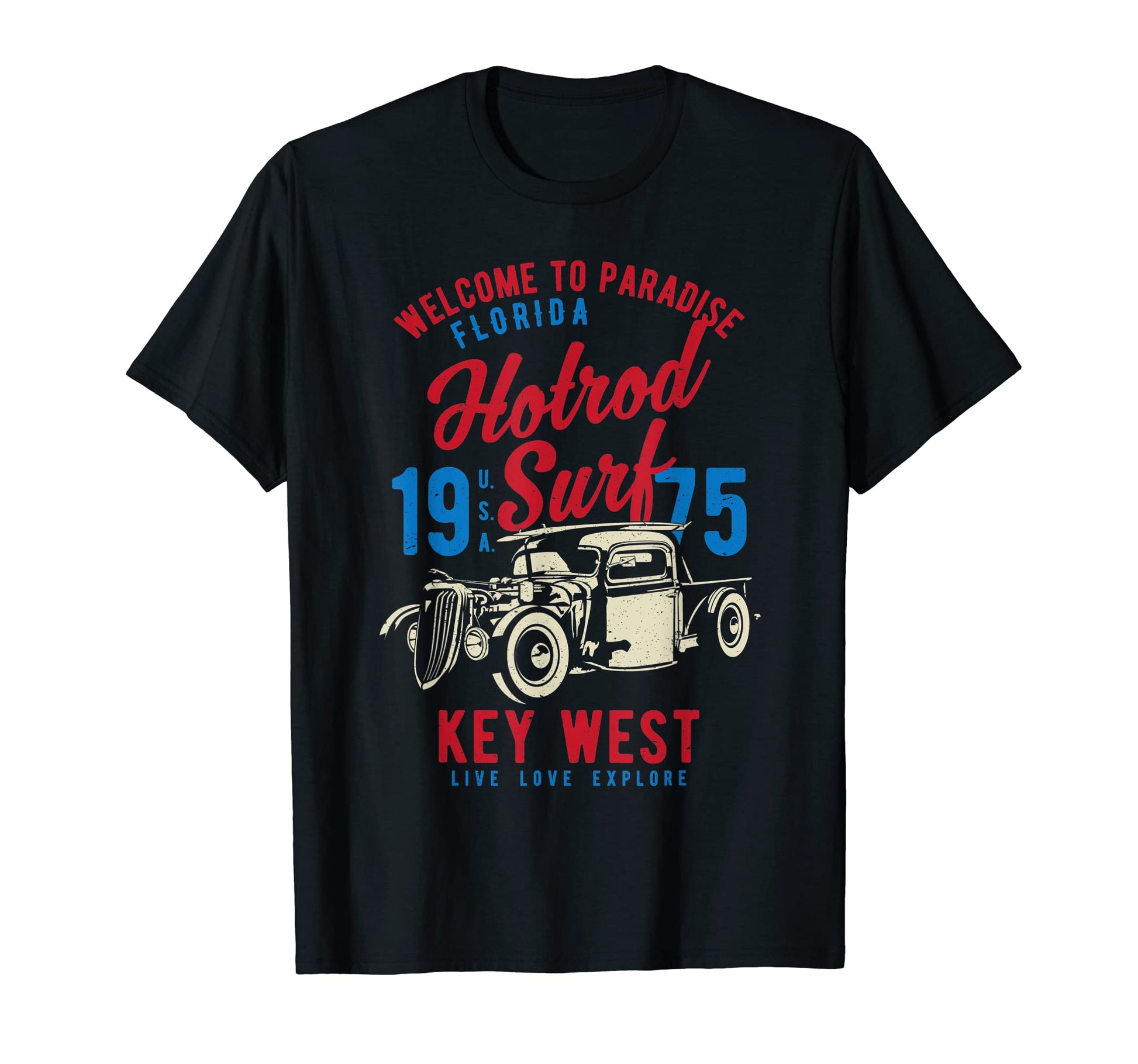 Key West Florida Hotrod Surf T-Shirt - Casual Everyday Wear for Adults - T-Shirt, Sweatshirt, Hoodie