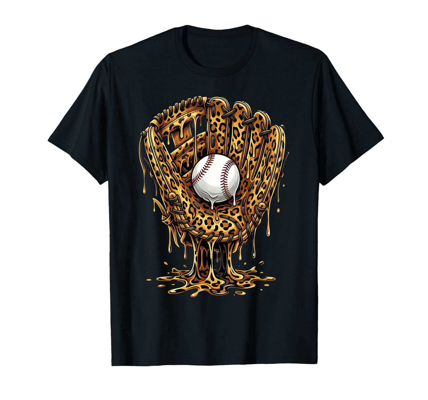 Baseball Drip Leopard Pattern T-Shirt - Fun Novelty Design for Adults - T-Shirt, Sweatshirt, Hoodie