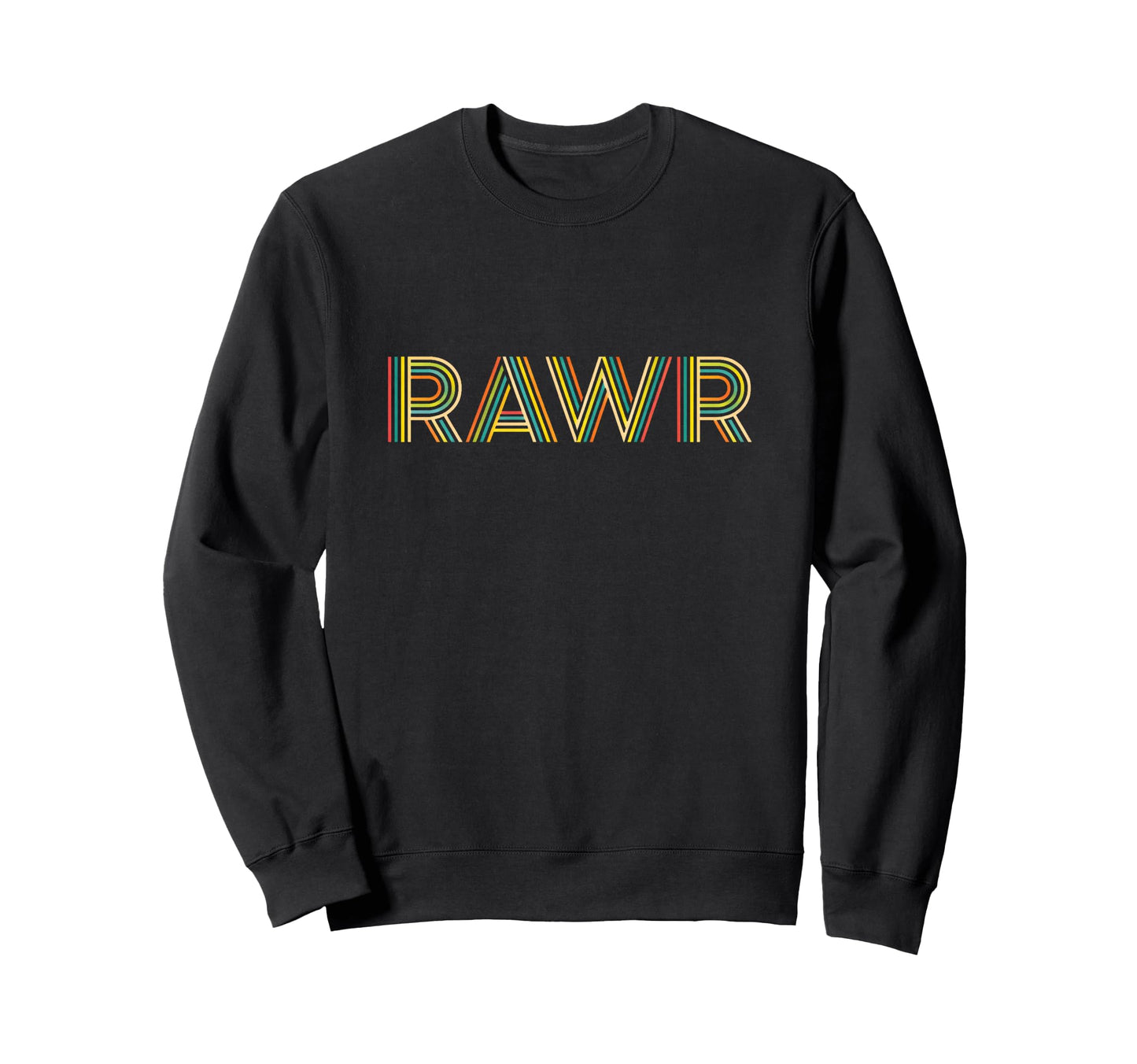 Dinosaur Fun Rawr Striped Sweatshirt - Casual Everyday Wear Unisex - T-Shirt, Sweatshirt, Hoodie
