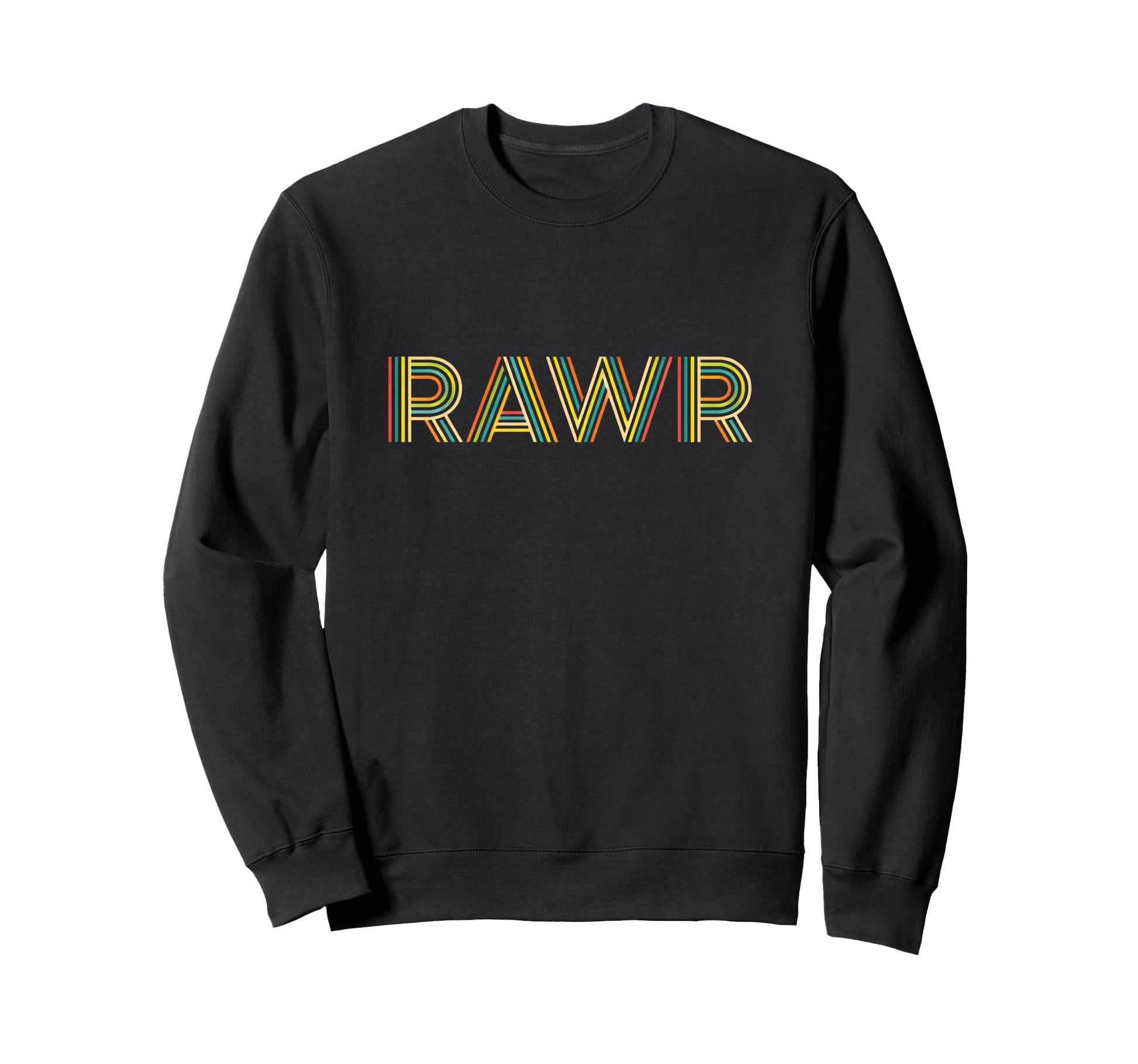 Dinosaur Fun Rawr Striped Sweatshirt - Casual Everyday Wear Unisex - T-Shirt, Sweatshirt, Hoodie