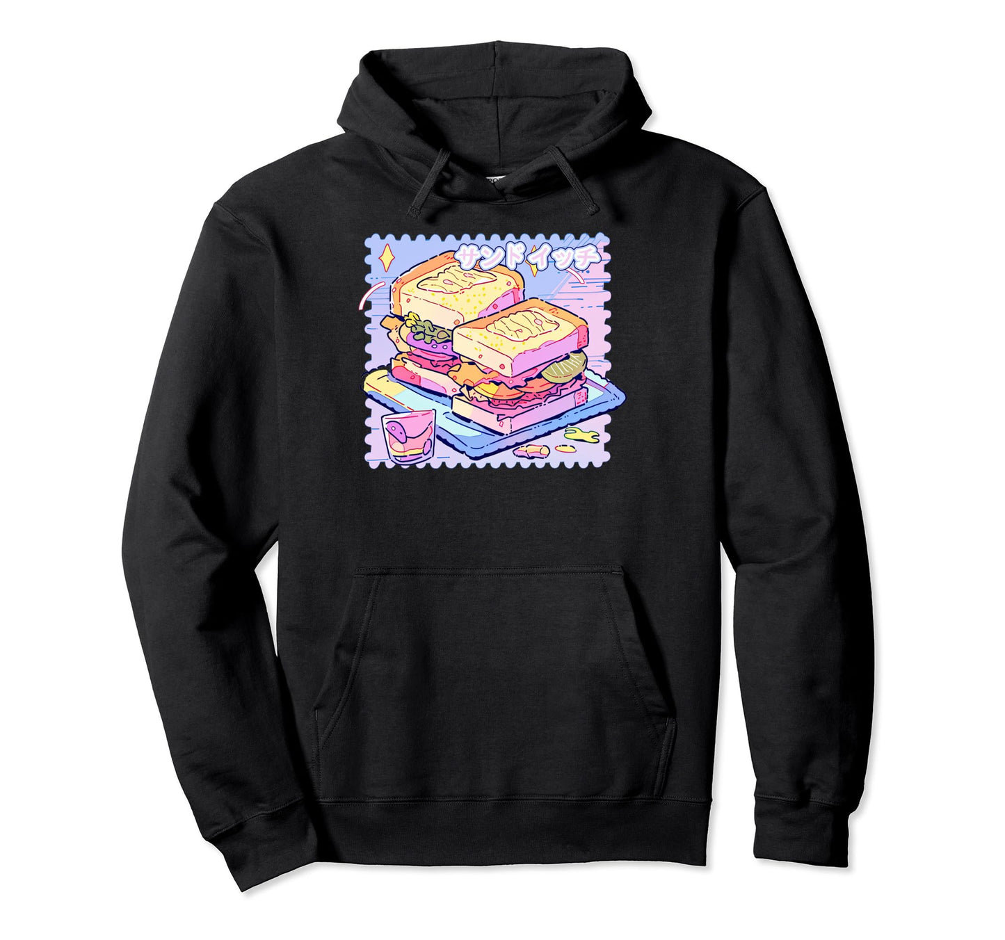Anime Sandwich Y2K Pixel Art Pastel Hoodie - Aesthetic Graphic Unisex - T-Shirt, Sweatshirt, Hoodie