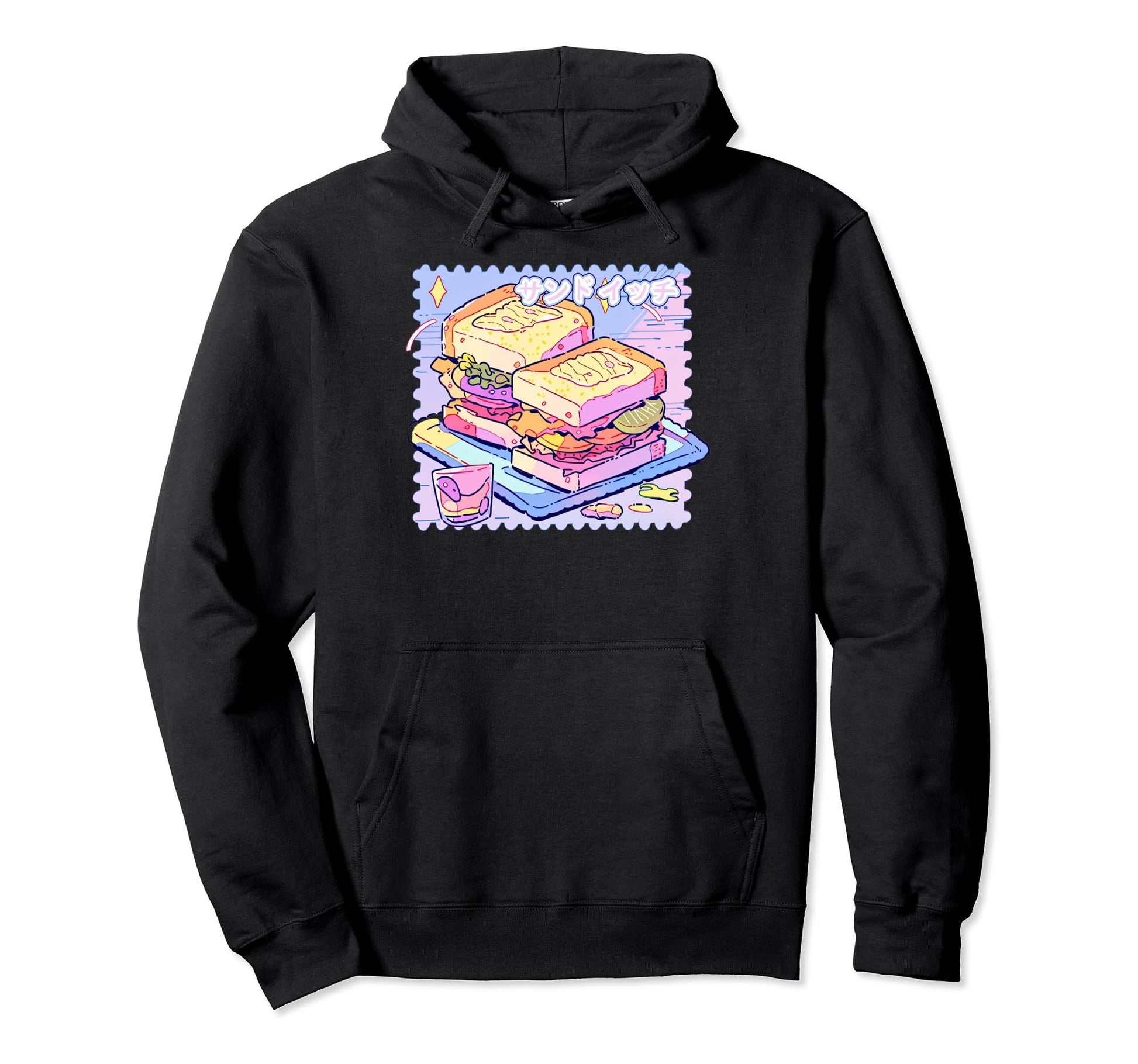 Anime Sandwich Y2K Pixel Art Pastel Hoodie - Aesthetic Graphic Unisex - T-Shirt, Sweatshirt, Hoodie