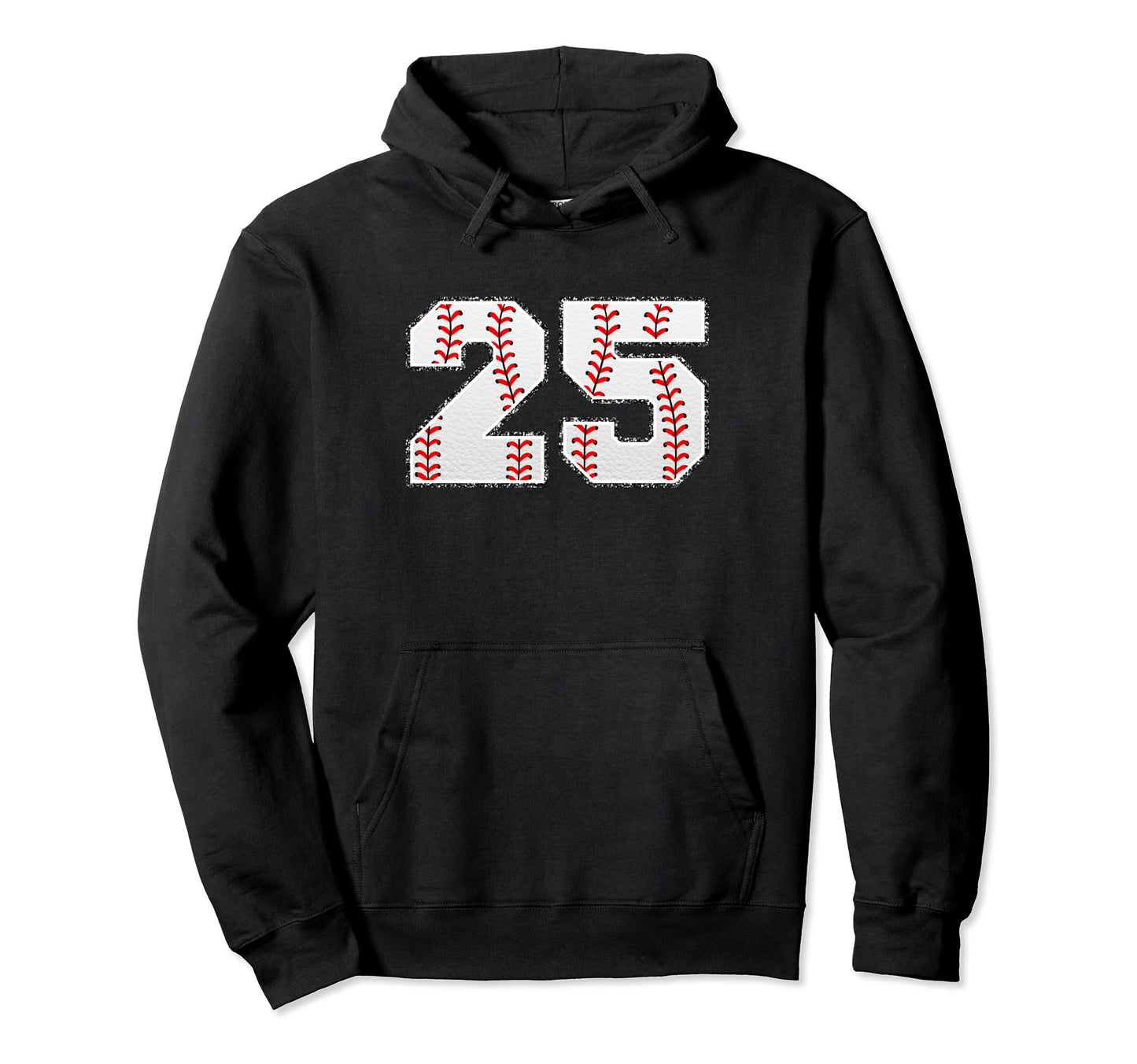 Number 25 Baseball Distressed Number Hoodie - Graphic Print Unisex - T-Shirt, Sweatshirt, Hoodie