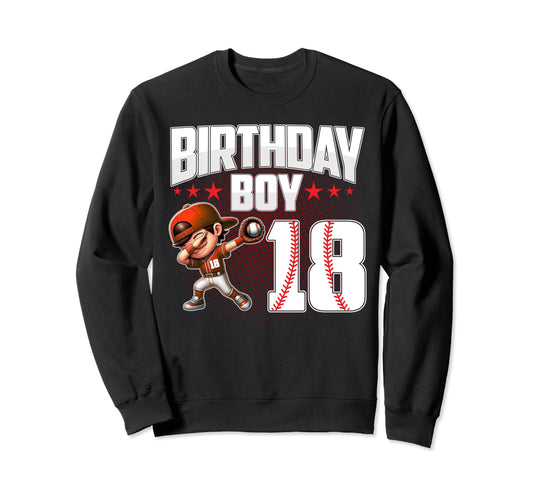 18Th Birthday Baseball Dabbing 18 Sweatshirt - Unique Graphic Men Women - T-Shirt, Sweatshirt, Hoodie