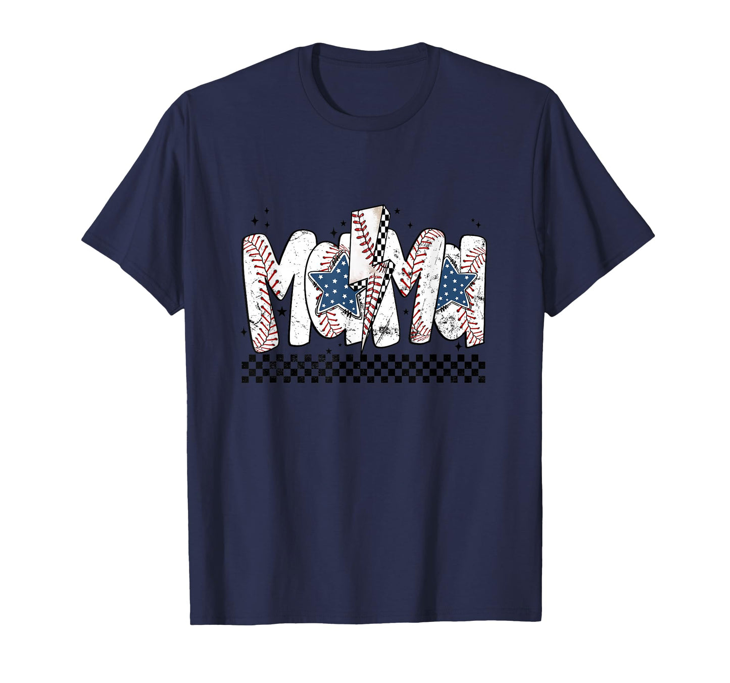 Baseball Mama Lightning Bolt Star T-Shirt - Minimalist Print Men Women - T-Shirt, Sweatshirt, Hoodie