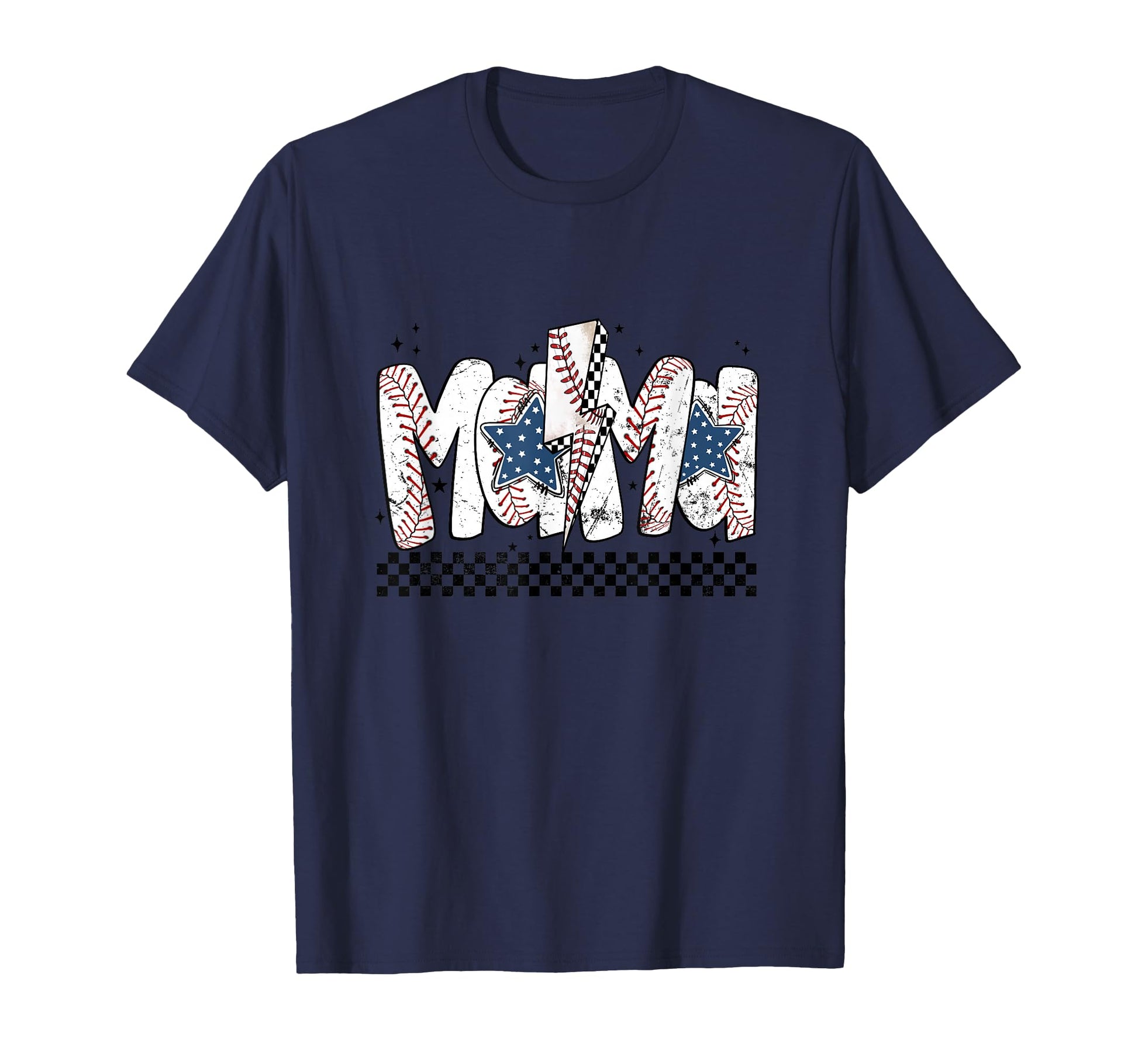 Baseball Mama Lightning Bolt Star T-Shirt - Minimalist Print Men Women - T-Shirt, Sweatshirt, Hoodie