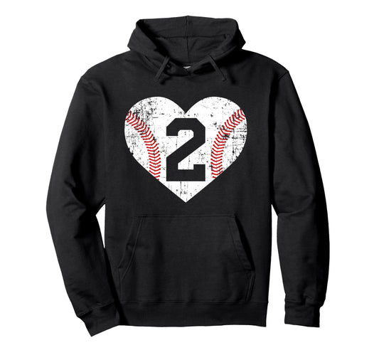 Baseball 2 Jersey Number Hoodie - Trendy Graphic for Adults - T-Shirt, Sweatshirt, Hoodie