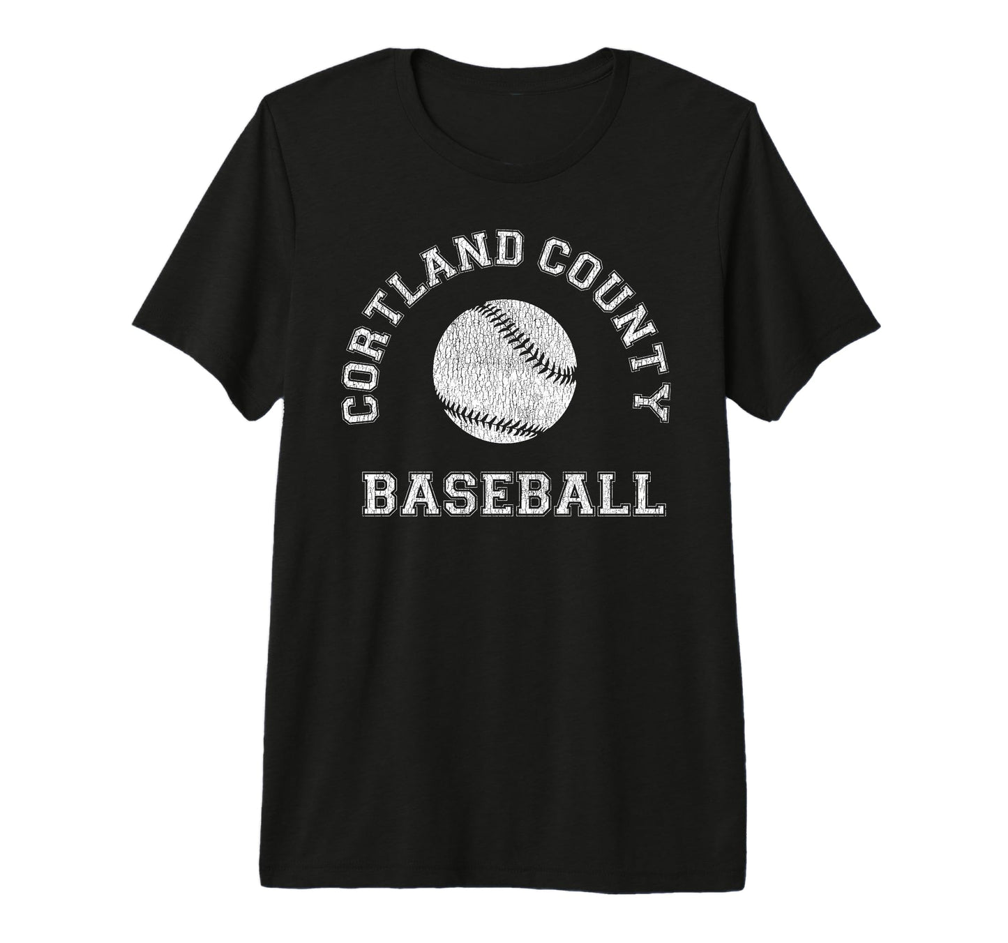 Cortland County Baseball Distressed Tri T-Shirt - Minimalist Print Unisex - T-Shirt, Sweatshirt, Hoodie