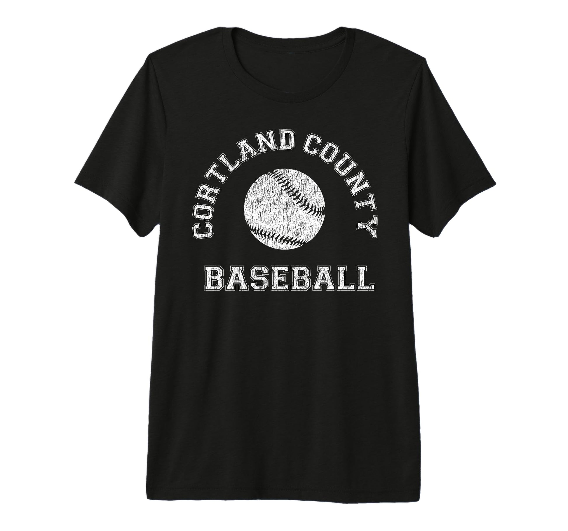 Cortland County Baseball Distressed Tri T-Shirt - Minimalist Print Unisex - T-Shirt, Sweatshirt, Hoodie