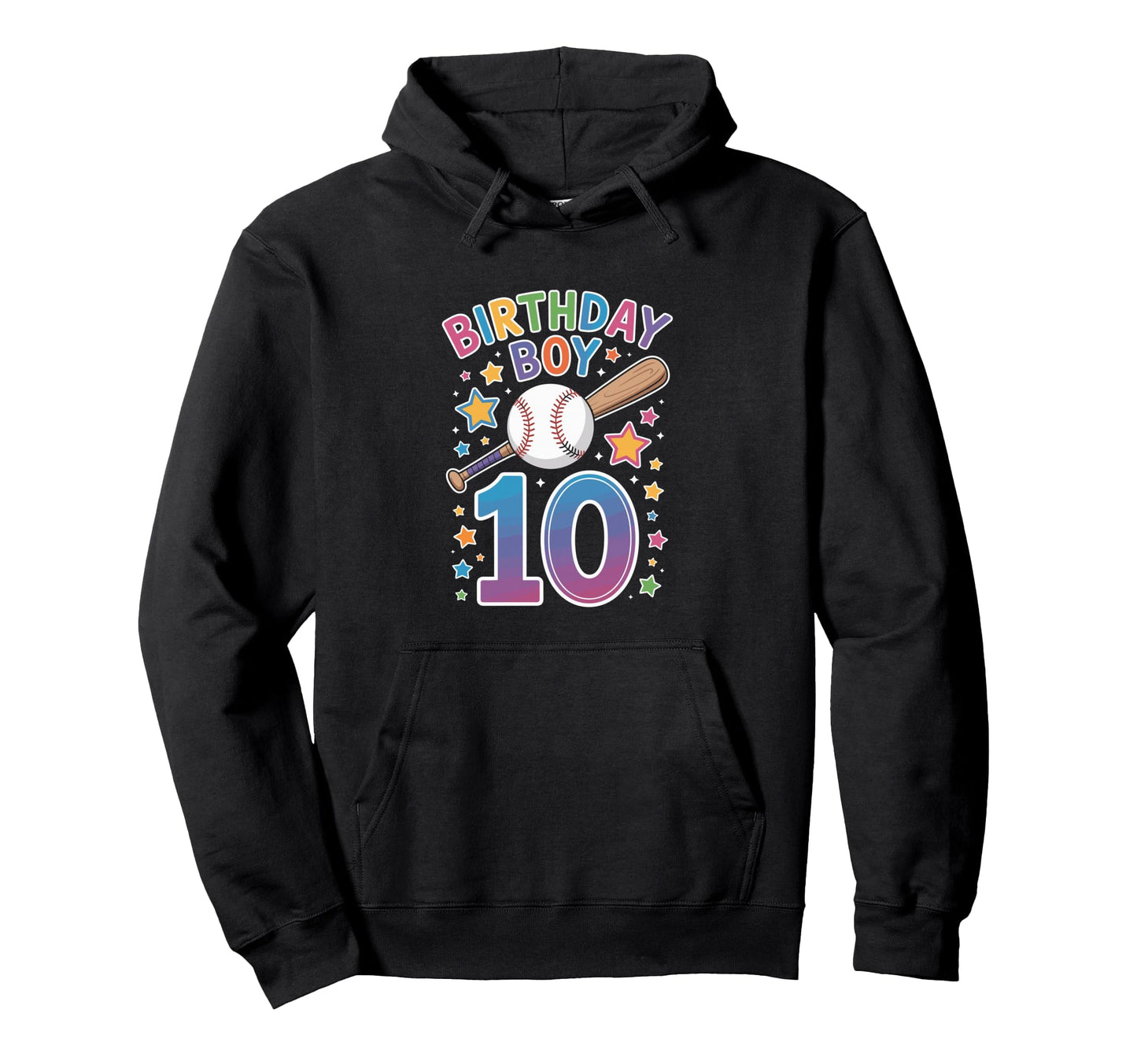 Birthday 10Th Birthday Baseball Hoodie - Aesthetic Graphic for Adults - T-Shirt, Sweatshirt, Hoodie