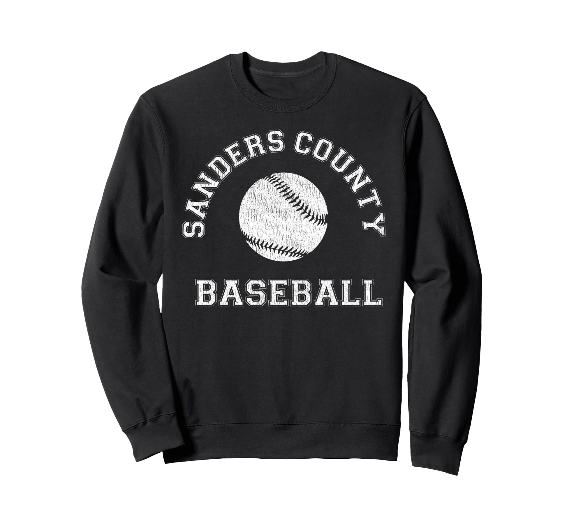 Sanders County Baseball Distressed Sweatshirt - Minimalist Print Unisex - T-Shirt, Sweatshirt, Hoodie