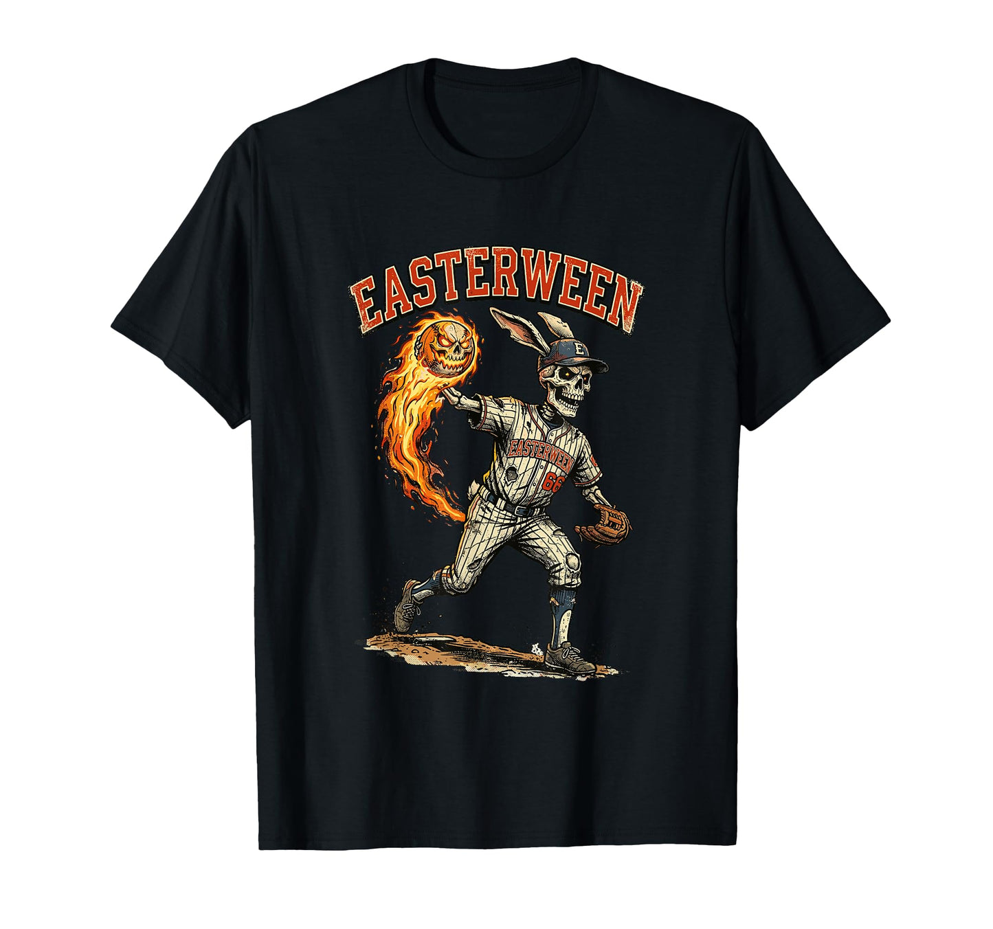 Easterween Halloween Easter Flaming T-Shirt - Unique Graphic for Adults - T-Shirt, Sweatshirt, Hoodie