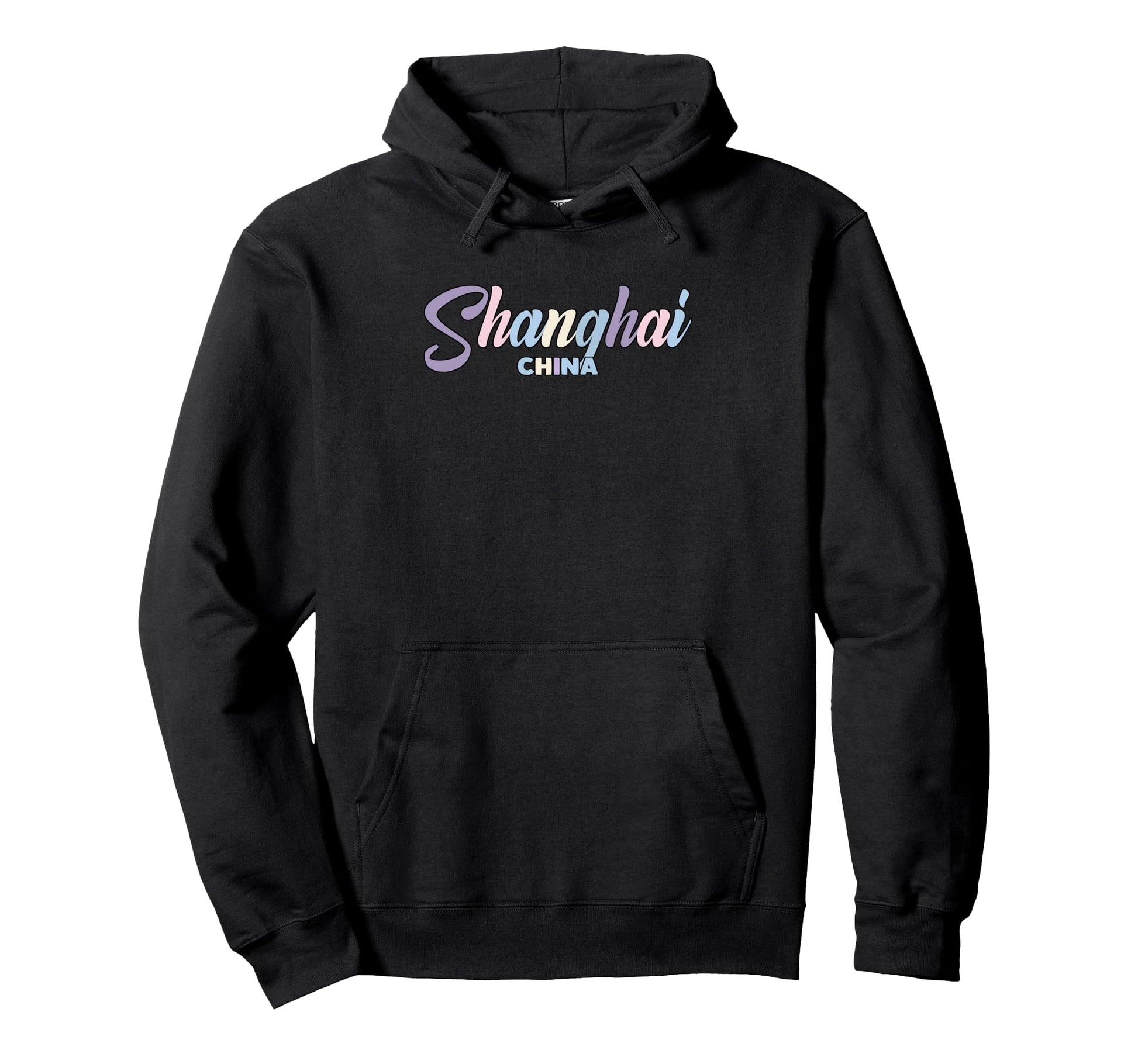 Shanghai China Colorful Typography Hoodie - Custom Art Print Unisex - T-Shirt, Sweatshirt, Hoodie