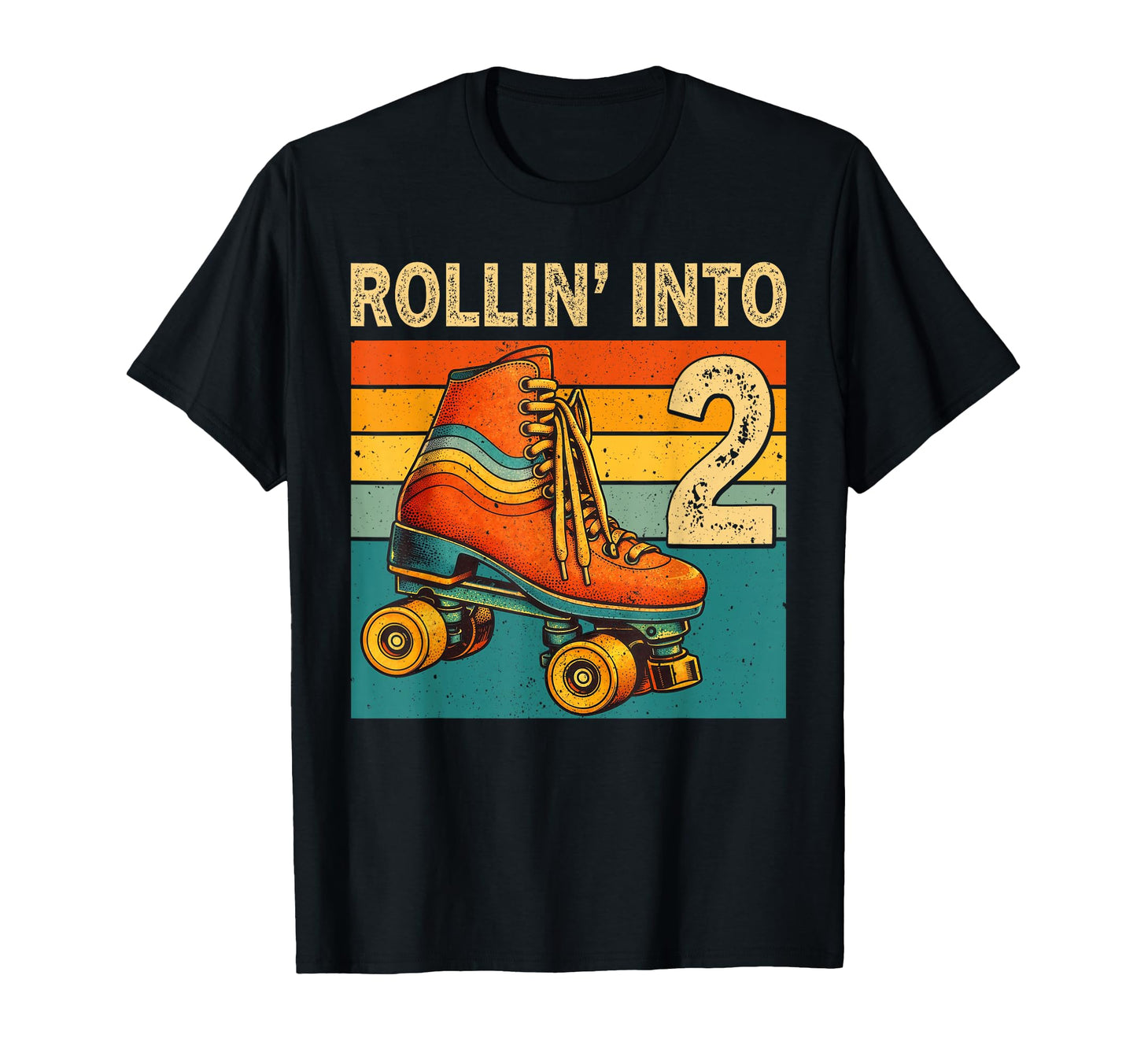 Rolling Into 2 Roller Skating 2Nd T-Shirt - Unique Graphic Men Women - T-Shirt, Sweatshirt, Hoodie