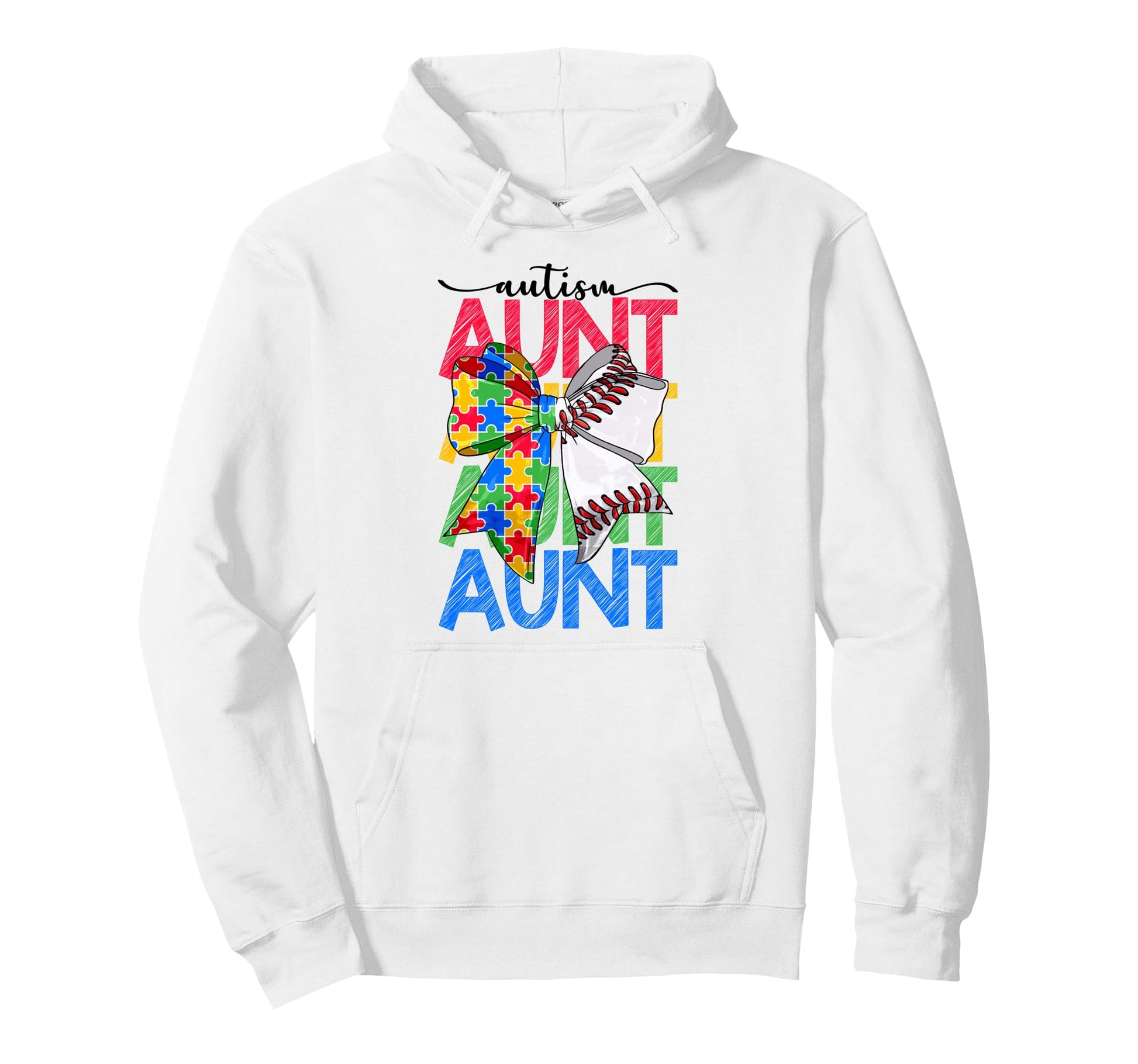 Autism Aunt Autism Awareness Coquette Hoodie - Aesthetic Graphic Men Women - T-Shirt, Sweatshirt, Hoodie