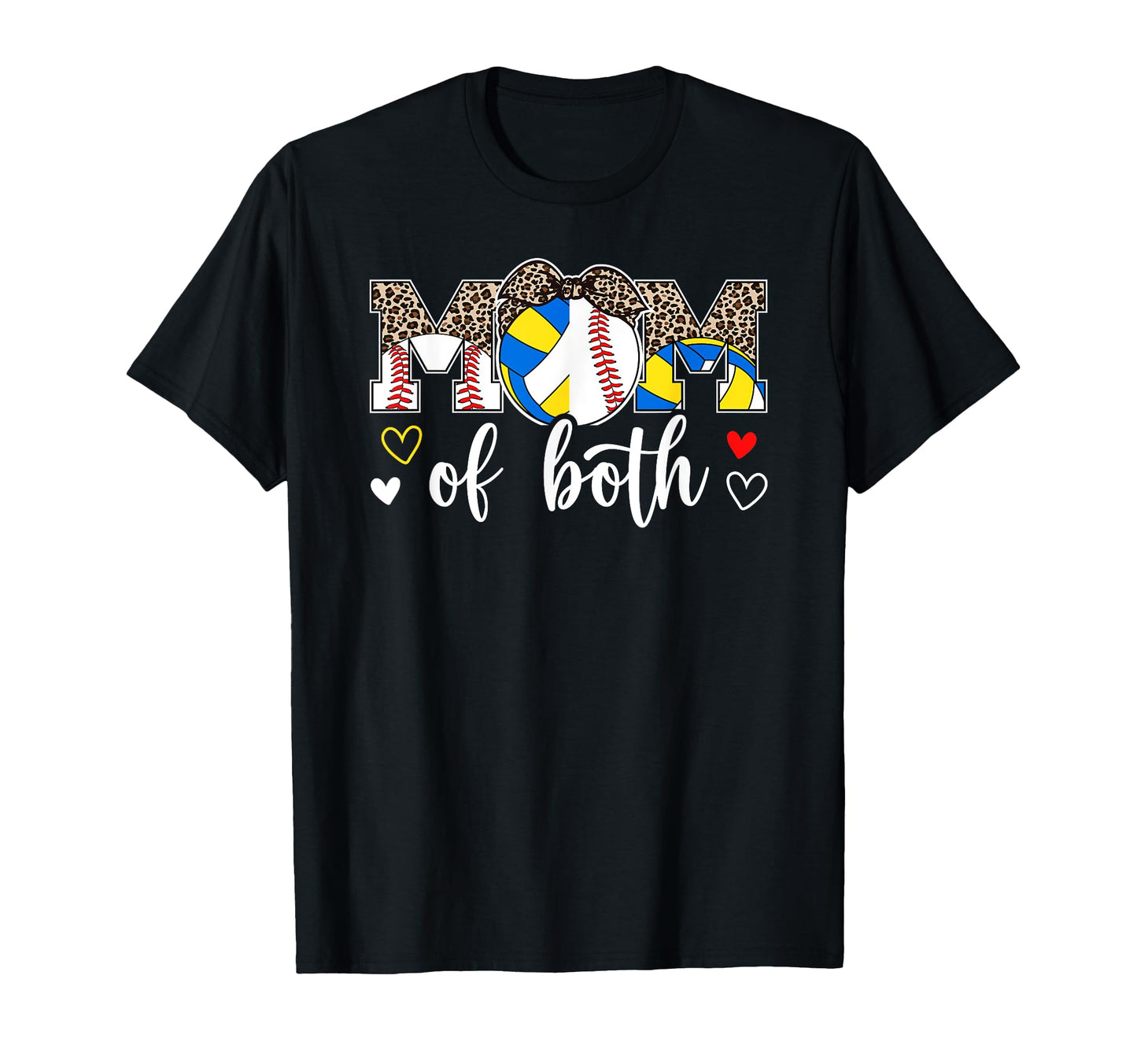 Mom Both Leopard Volleyball T-Shirt - Fun Novelty Design Men Women - T-Shirt, Sweatshirt, Hoodie
