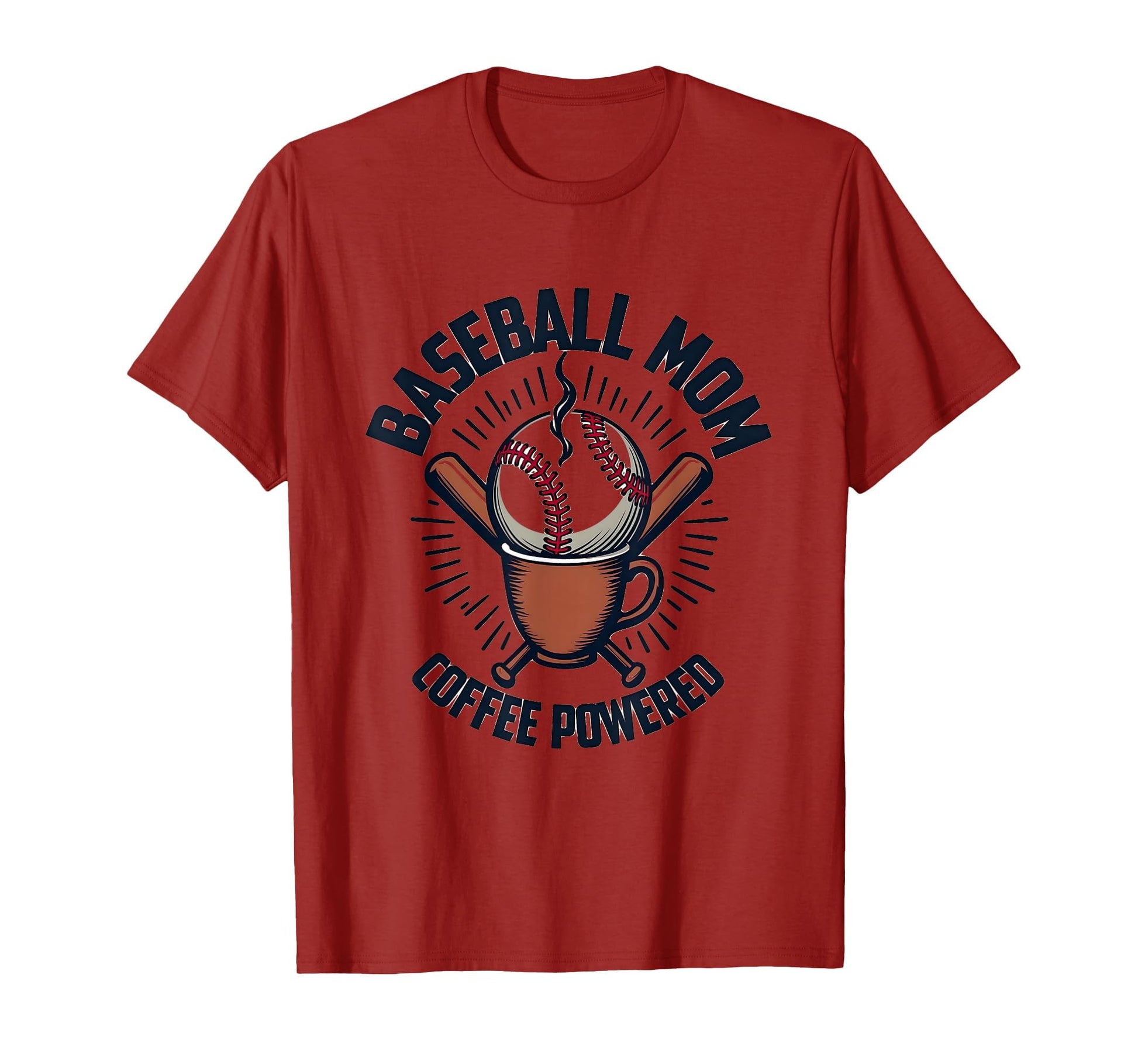 Baseball Mom Coffee Powered Spirit T-Shirt - Trendy Graphic Men Women - T-Shirt, Sweatshirt, Hoodie