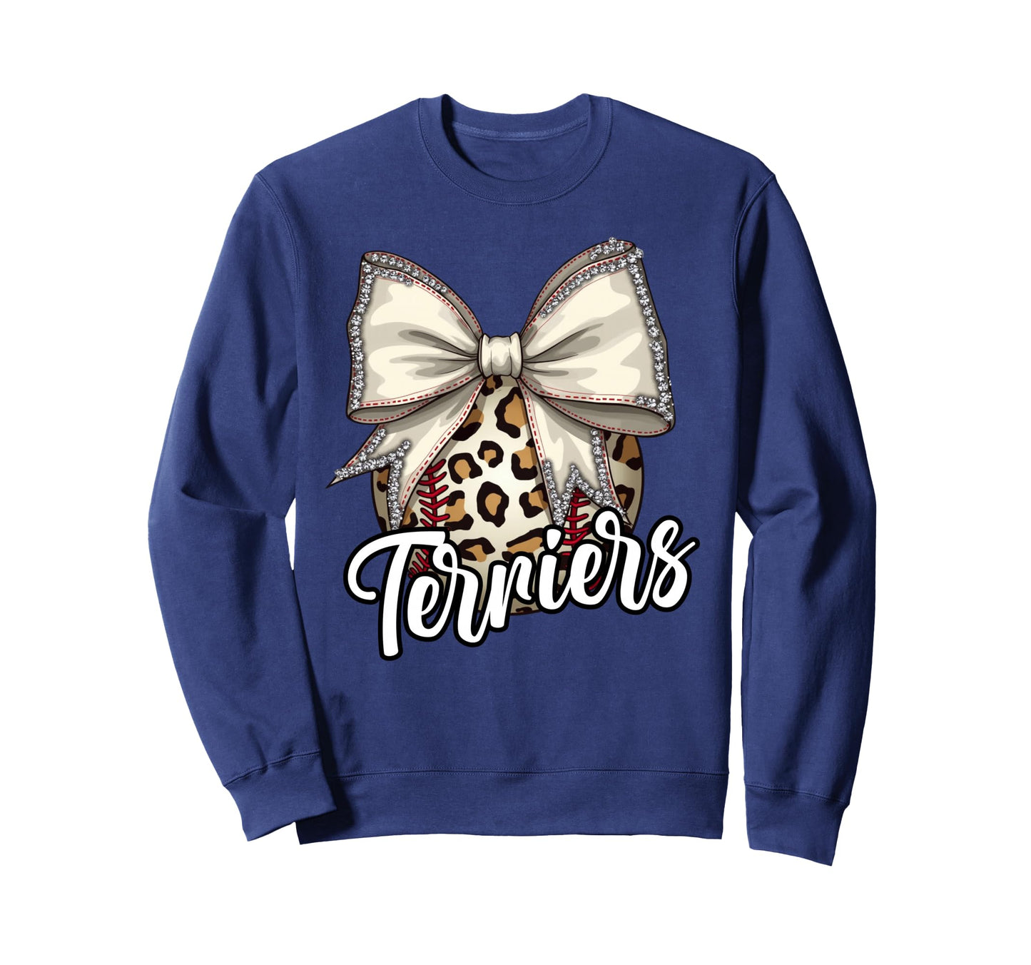 Terriers Baseball Leopard Coquette Sweatshirt - Minimalist Print Men Women - T-Shirt, Sweatshirt, Hoodie