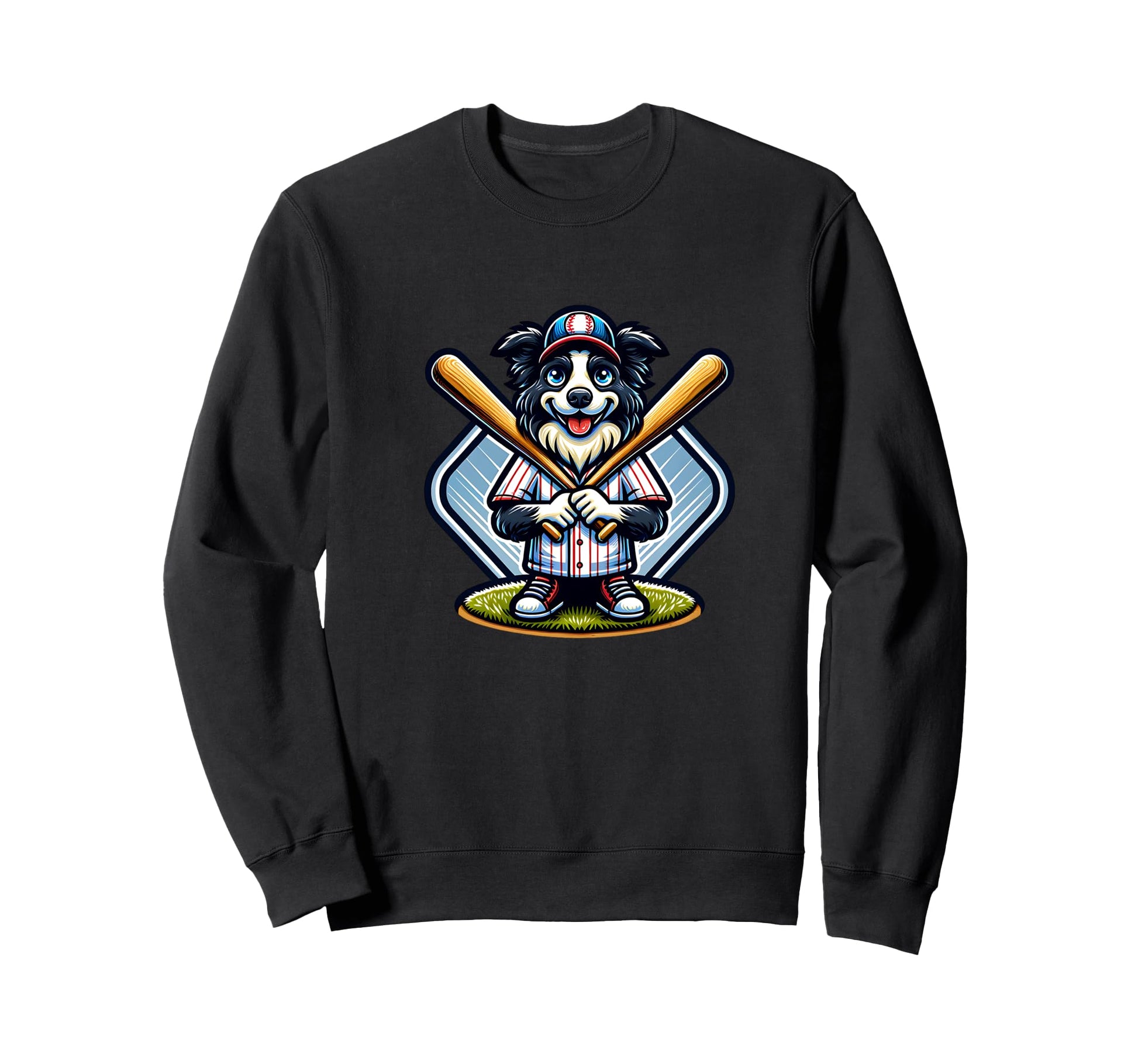 Baseball Border Collie Home Run Sweatshirt - Streetwear Style for Adults - T-Shirt, Sweatshirt, Hoodie