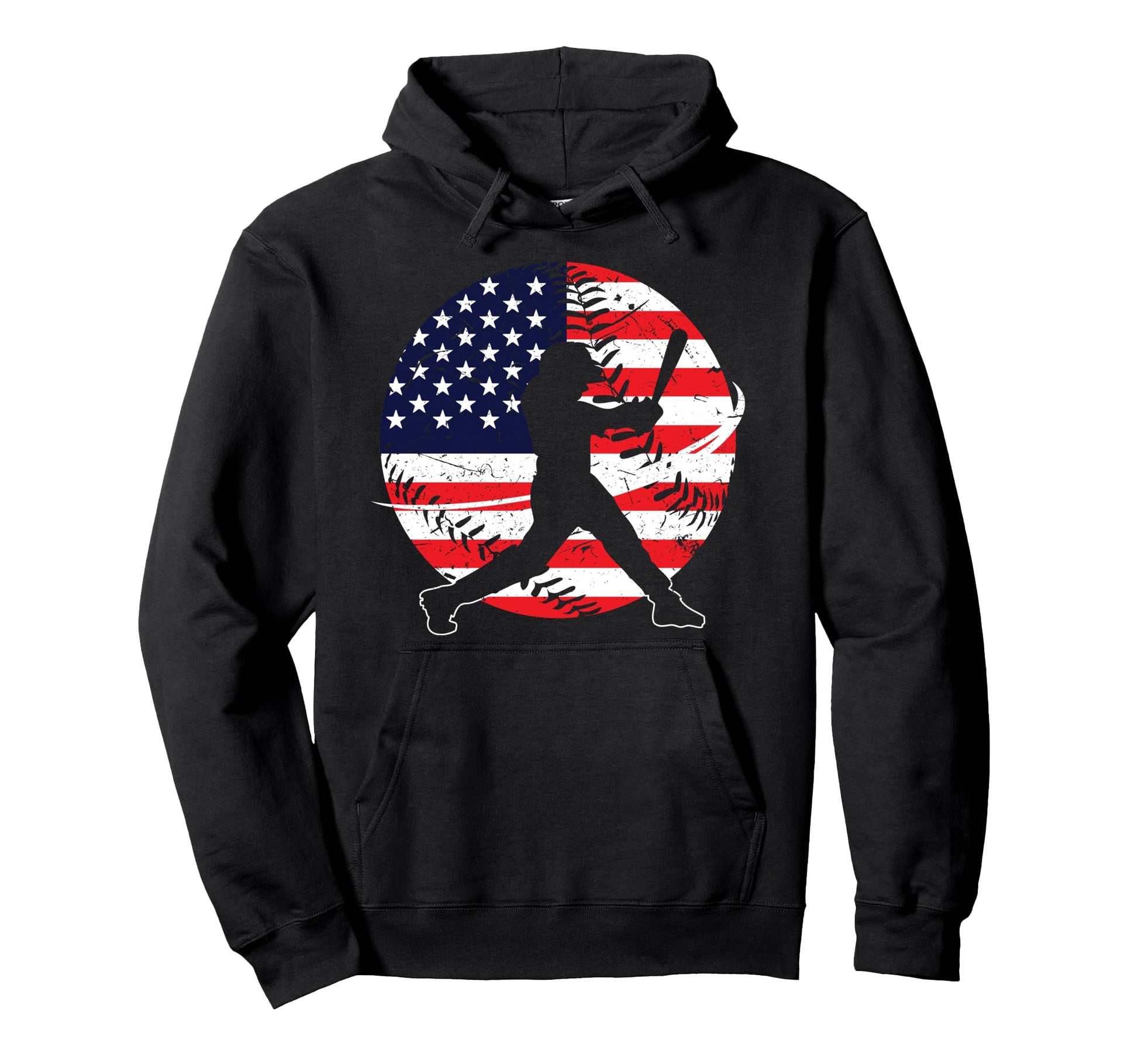 Love Baseball Love American Flag Hoodie - Casual Everyday Wear for Adults - T-Shirt, Sweatshirt, Hoodie