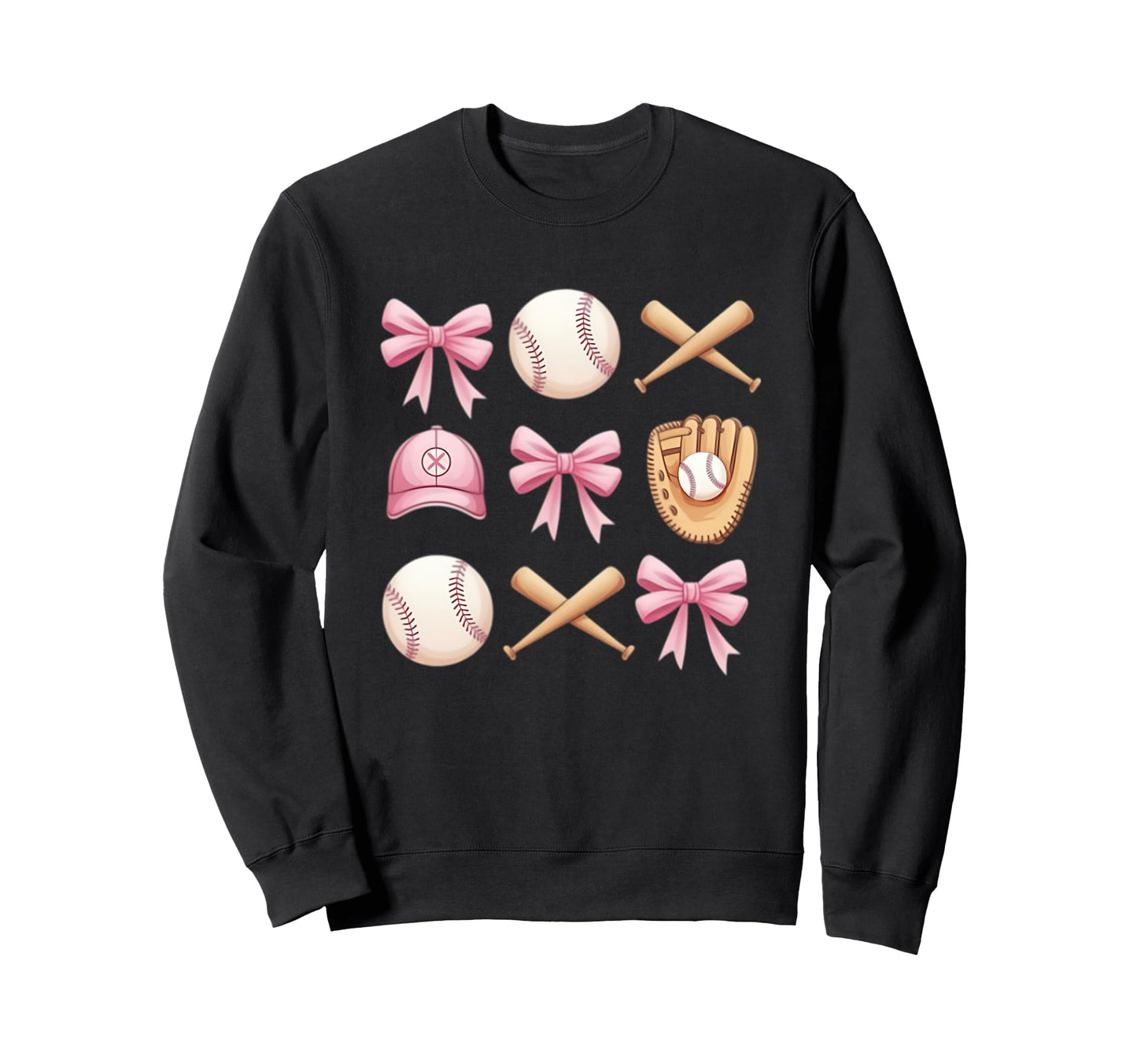 Baseball Coquette Bow Mom Sister Sweatshirt - Graphic Print for Adults - T-Shirt, Sweatshirt, Hoodie
