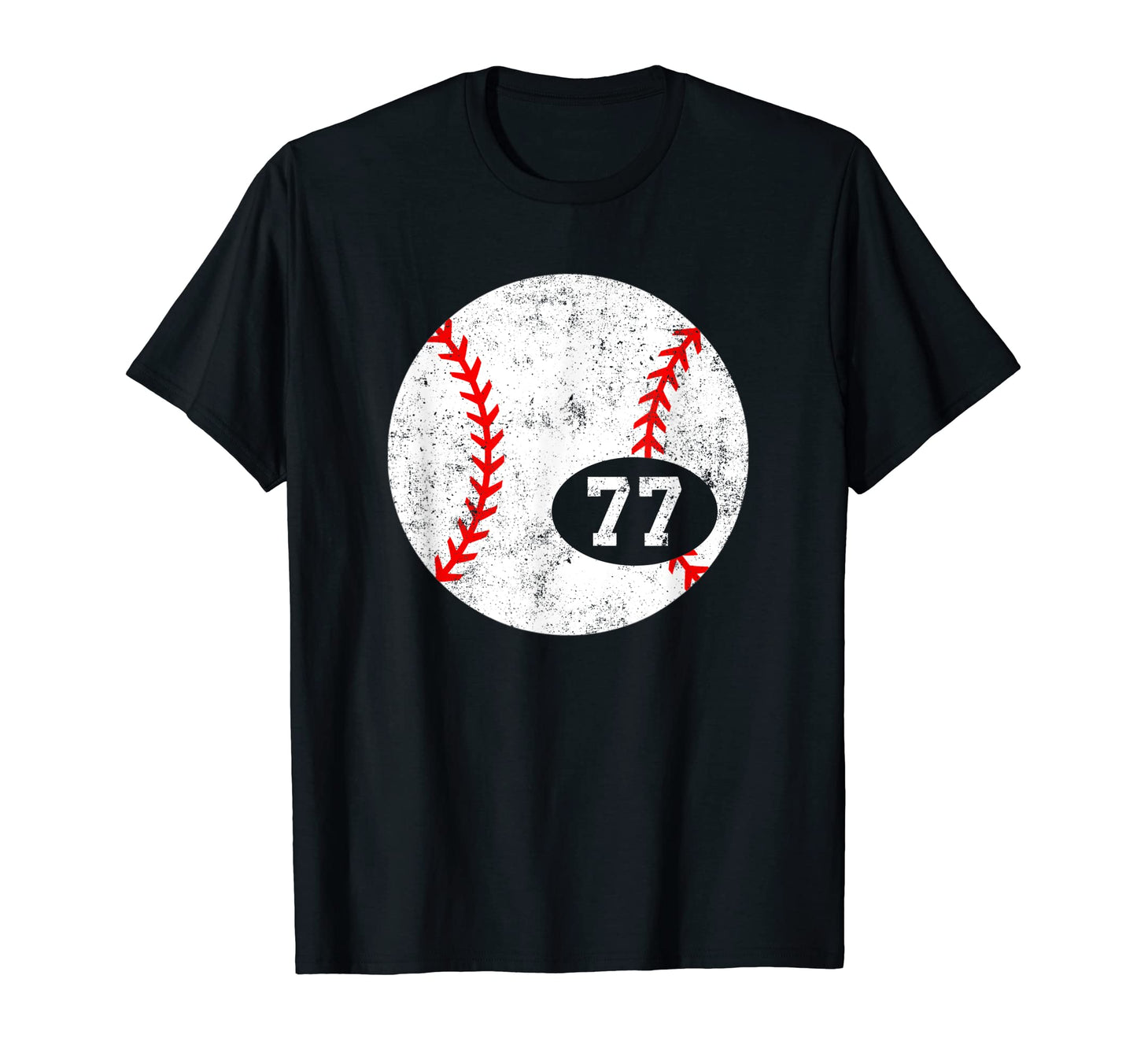 Baseball Sport 77 Jersey Number T-Shirt - Minimalist Print for Adults - T-Shirt, Sweatshirt, Hoodie