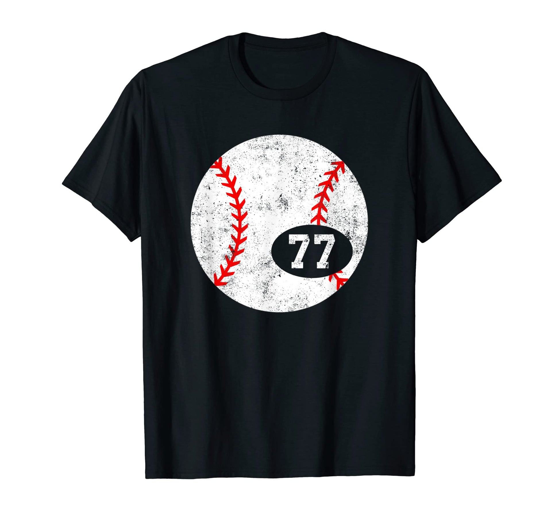 Baseball Sport 77 Jersey Number T-Shirt - Minimalist Print for Adults - T-Shirt, Sweatshirt, Hoodie