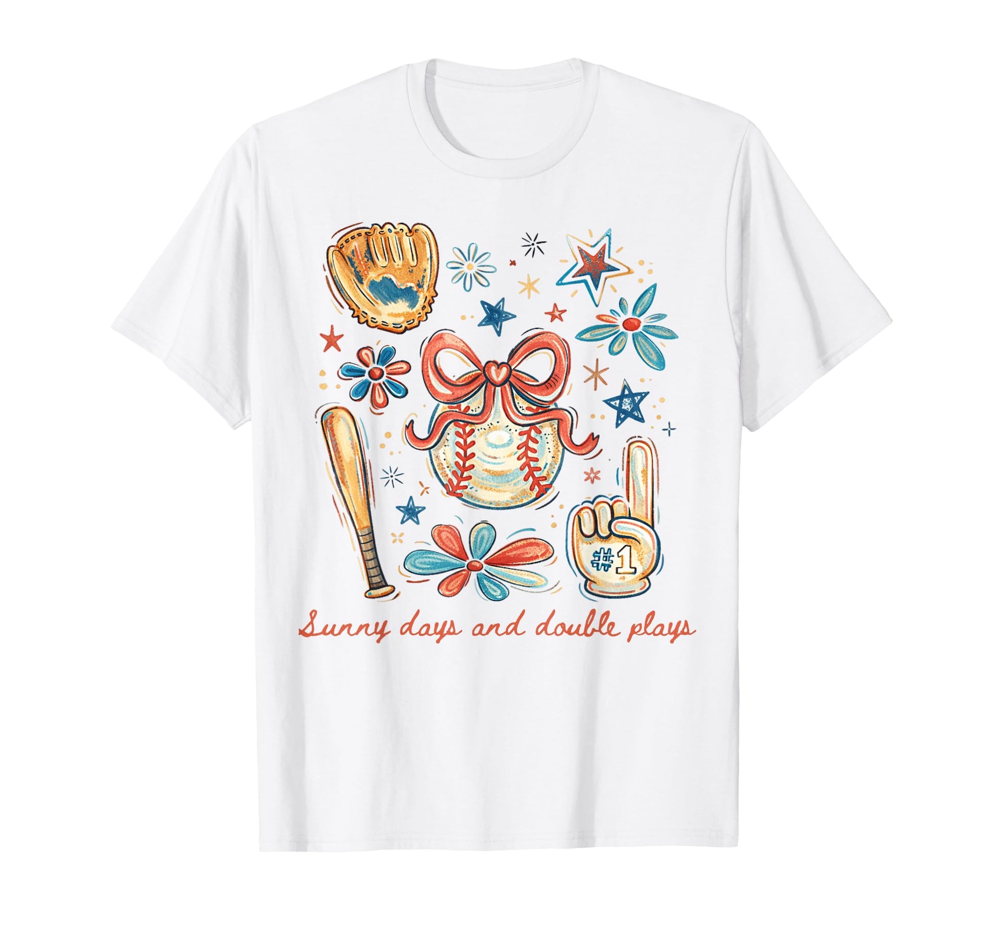 Sunny Days And Double Plays Trendy T-Shirt - Fun Novelty Design Men Women - T-Shirt, Sweatshirt, Hoodie