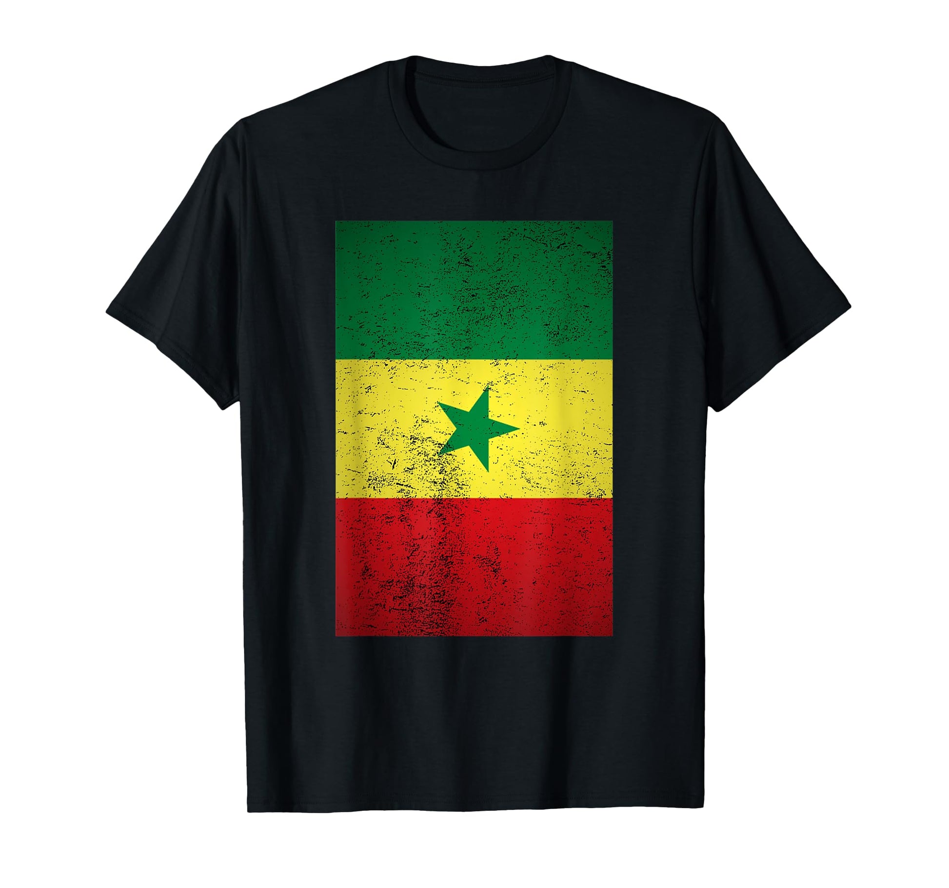 Grunge Senegal Flag Dakar West Africa T-Shirt - Minimalist Print Men Women - T-Shirt, Sweatshirt, Hoodie